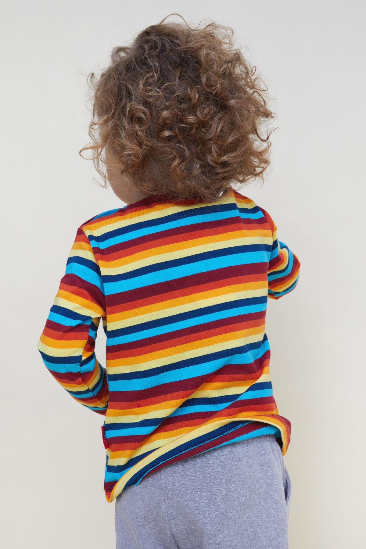 Breeze Erkek Bebek Uzun Kollu Tişört Patlı Renkli Çizgili Karışık Renk (9 Ay-3 Yaş)