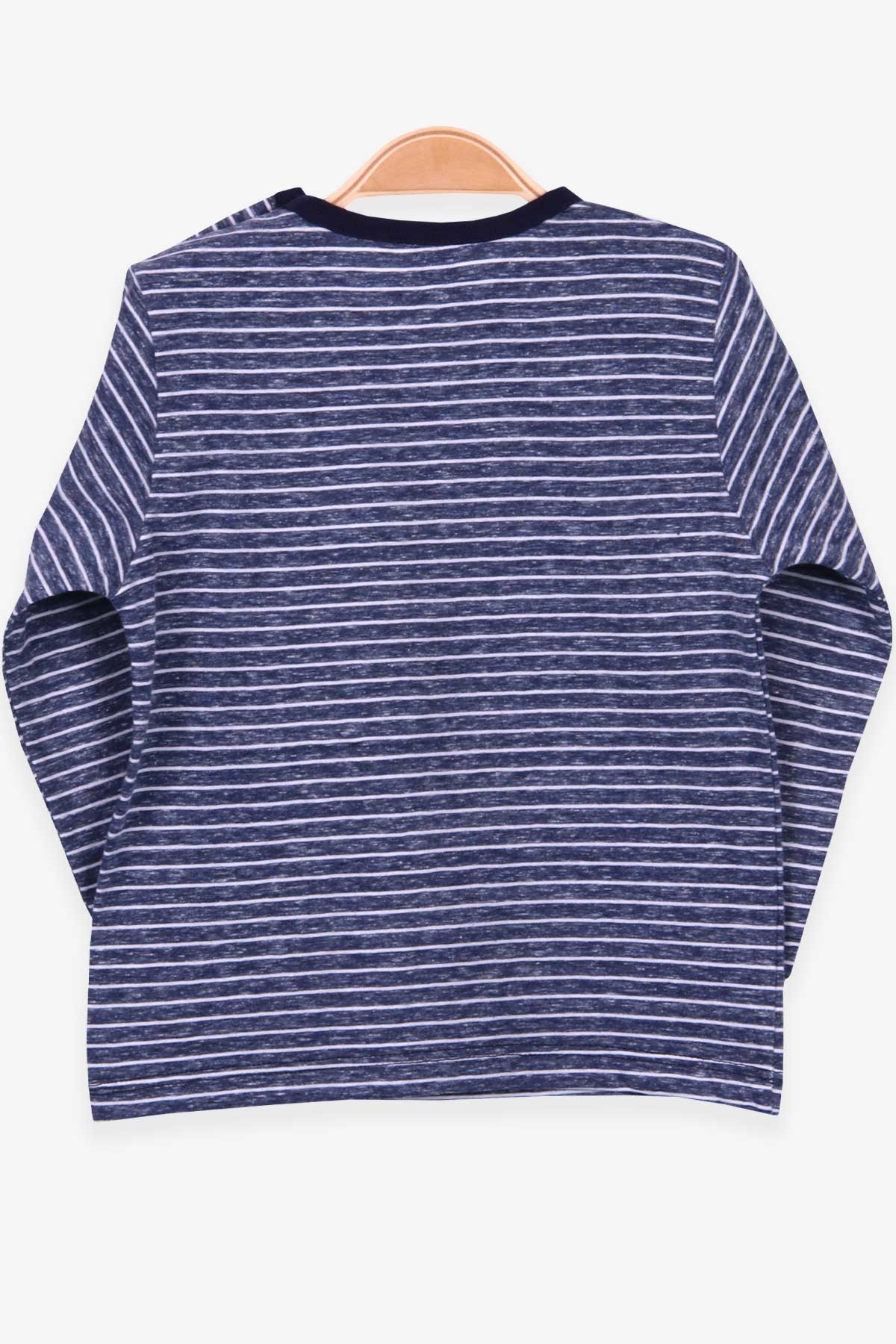 Breeze Erkek Bebek Uzun Kollu Tişört Patlı Çizgili İndigo (9 Ay-3 Yaş)