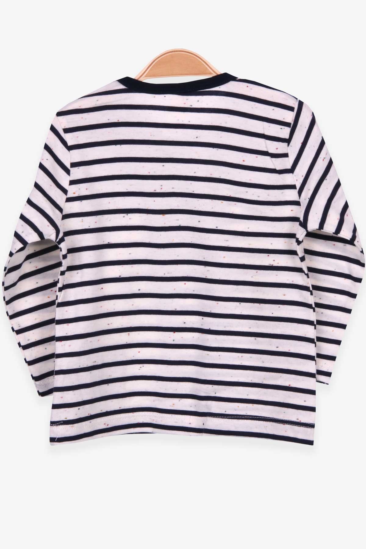 Breeze Erkek Bebek Uzun Kollu Tişört Patlı Çizgili Krem (9 Ay-3 Yaş)