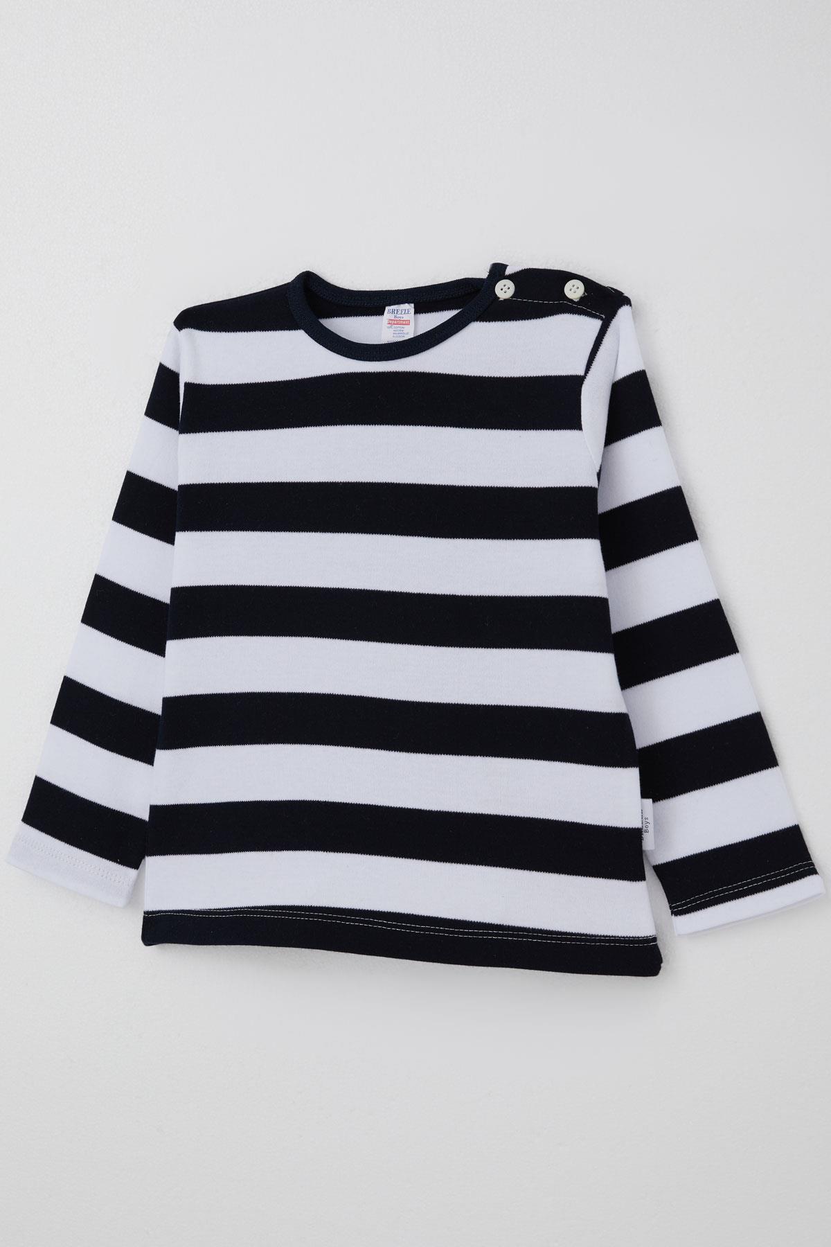 Breeze Erkek Bebek Uzun Kollu Tişört Patlı Lacivert (9 Ay-3 Yaş)