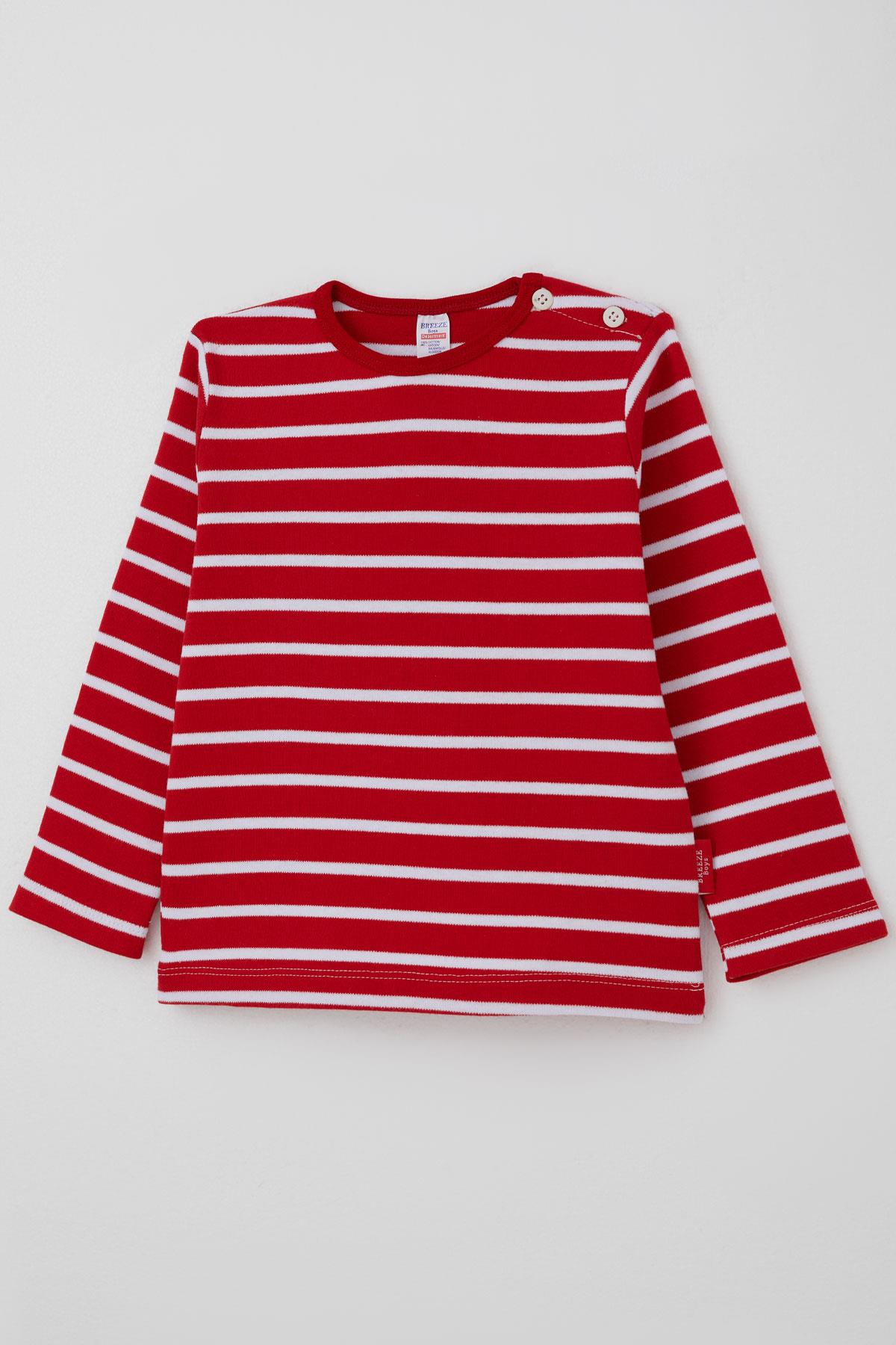 Breeze Erkek Bebek Uzun Kollu Tişört Patlı Kırmızı (9 Ay-3 Yaş)