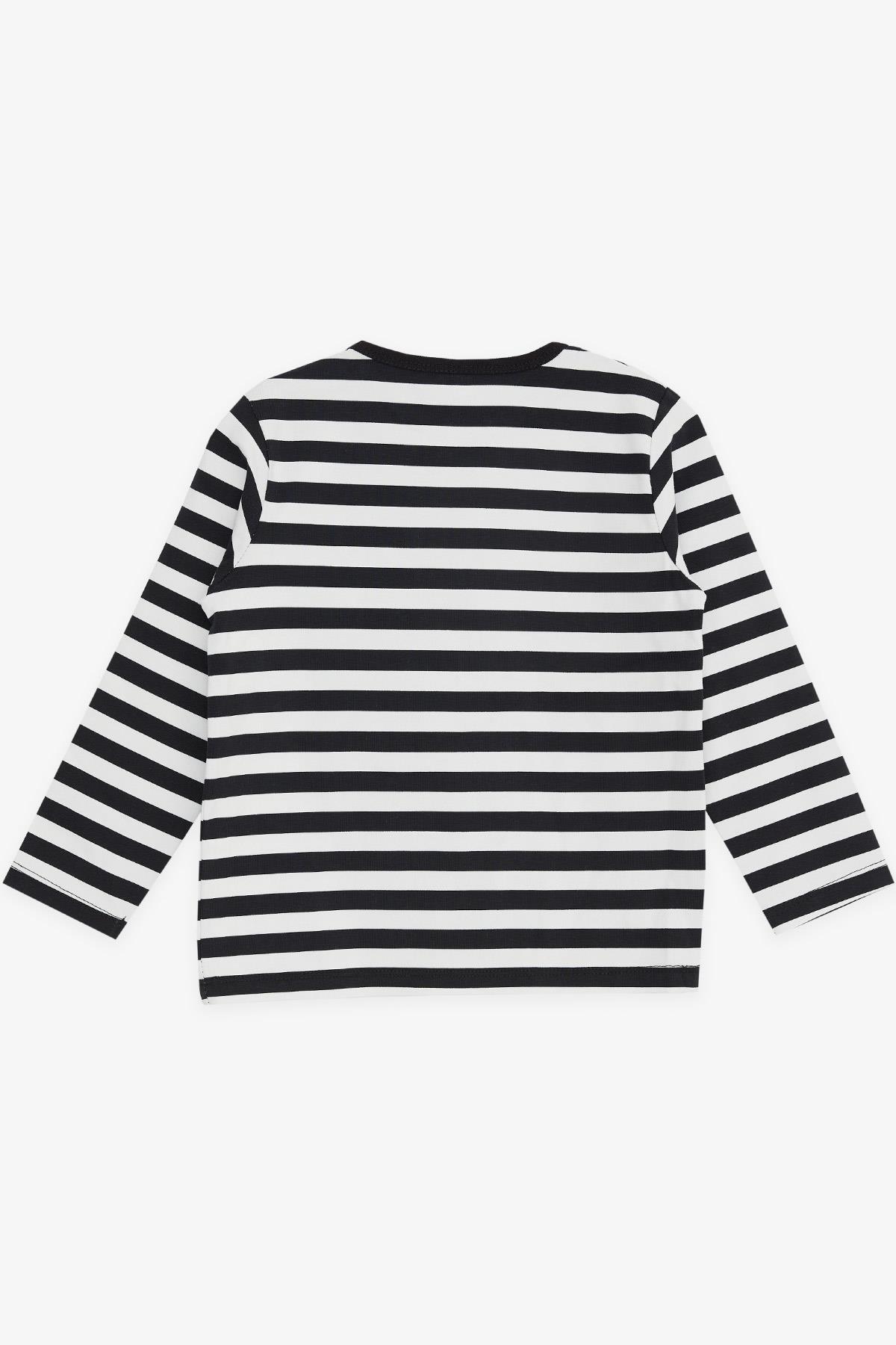 Breeze Erkek Bebek Uzun Kollu Tişört Patlı Bebek Ayıcık  Baskılı Lacivert (9 Ay-3 Yaş)