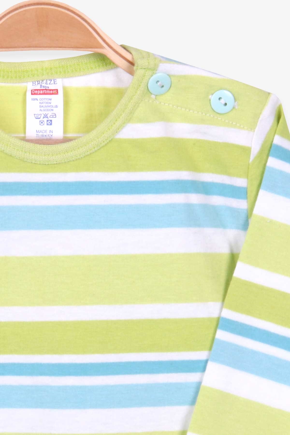 Breeze Erkek Bebek Uzun Kollu Tişört Patlı Çizgili Karışık Renk (9 Ay-3 Yaş)