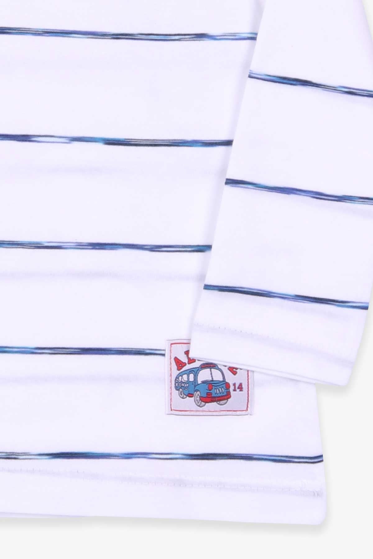 Breeze Erkek Bebek Uzun Kollu Tişört Patlı Çizgili Beyaz (9 Ay-3 Yaş)