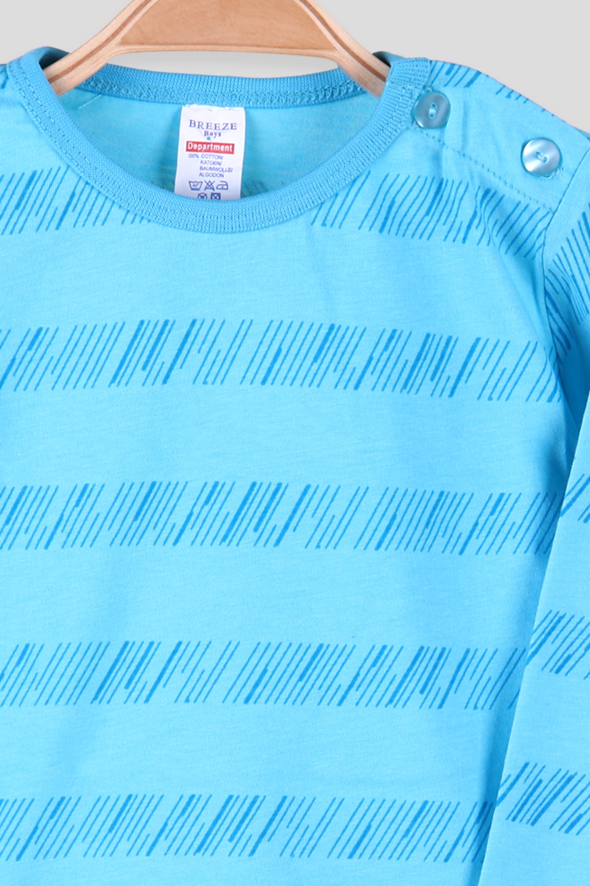 Breeze Erkek Bebek Uzun Kollu Tişört Patlı Mavi (9 Ay-3 Yaş)