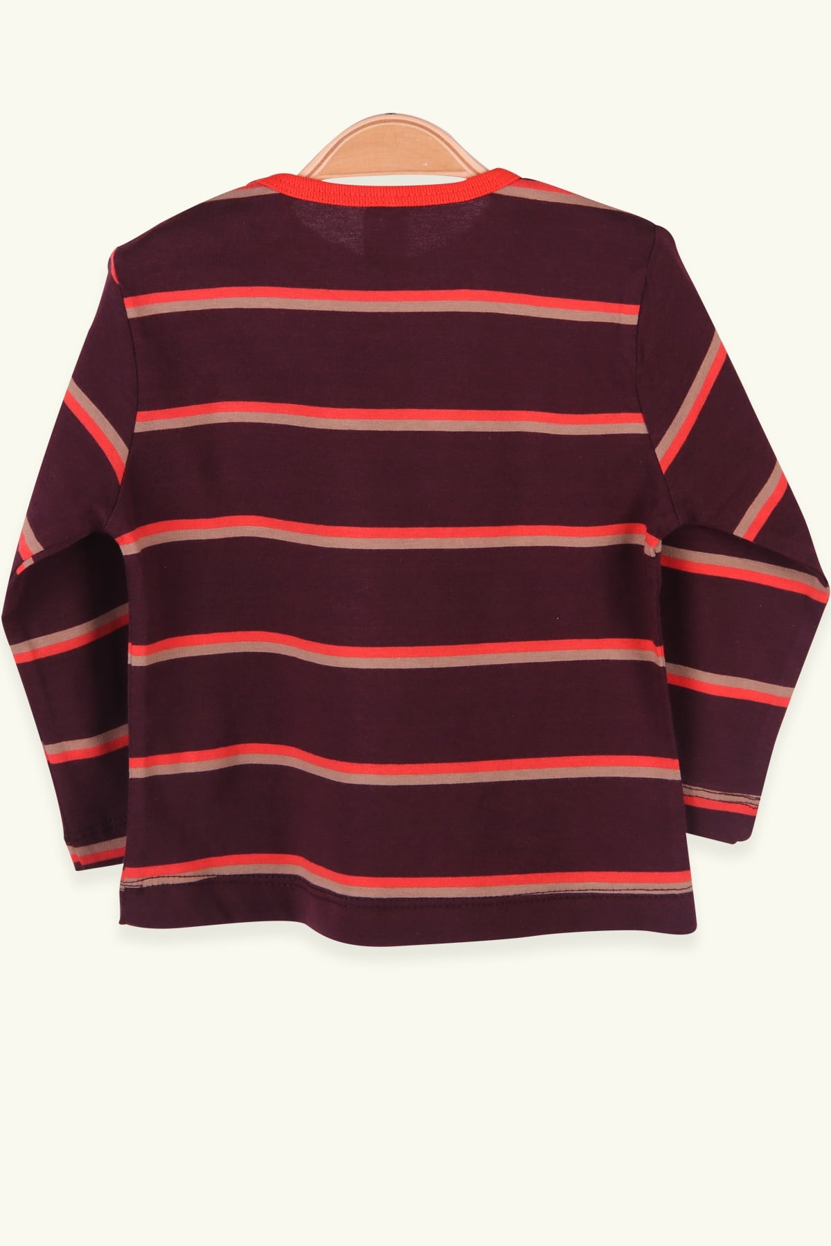 Breeze Erkek Bebek Uzun Kollu Tişört Patlı Çizgili Bordo (9 Ay-3 Yaş)