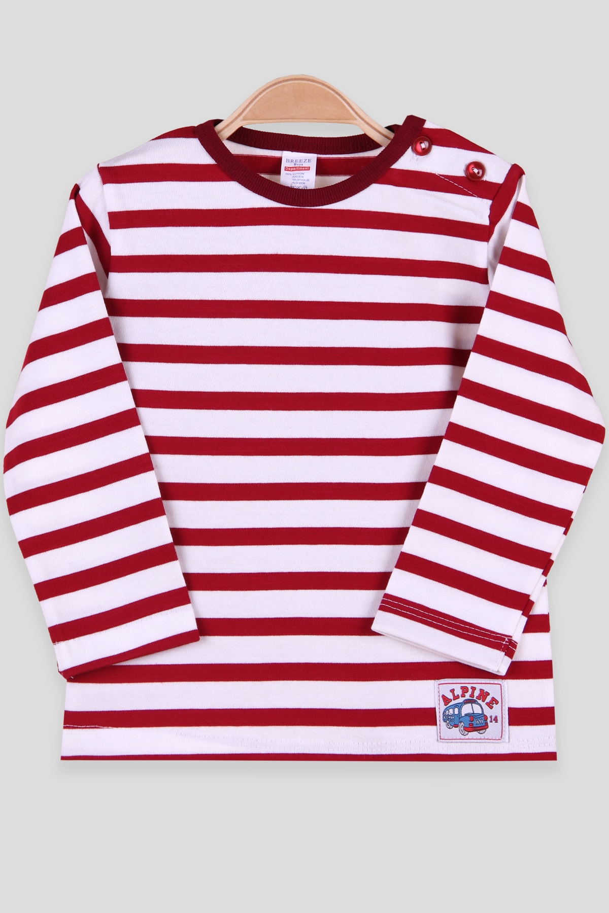 Breeze Erkek Bebek Uzun Kollu Tişört Patlı Bordo (9 Ay-3 Yaş)