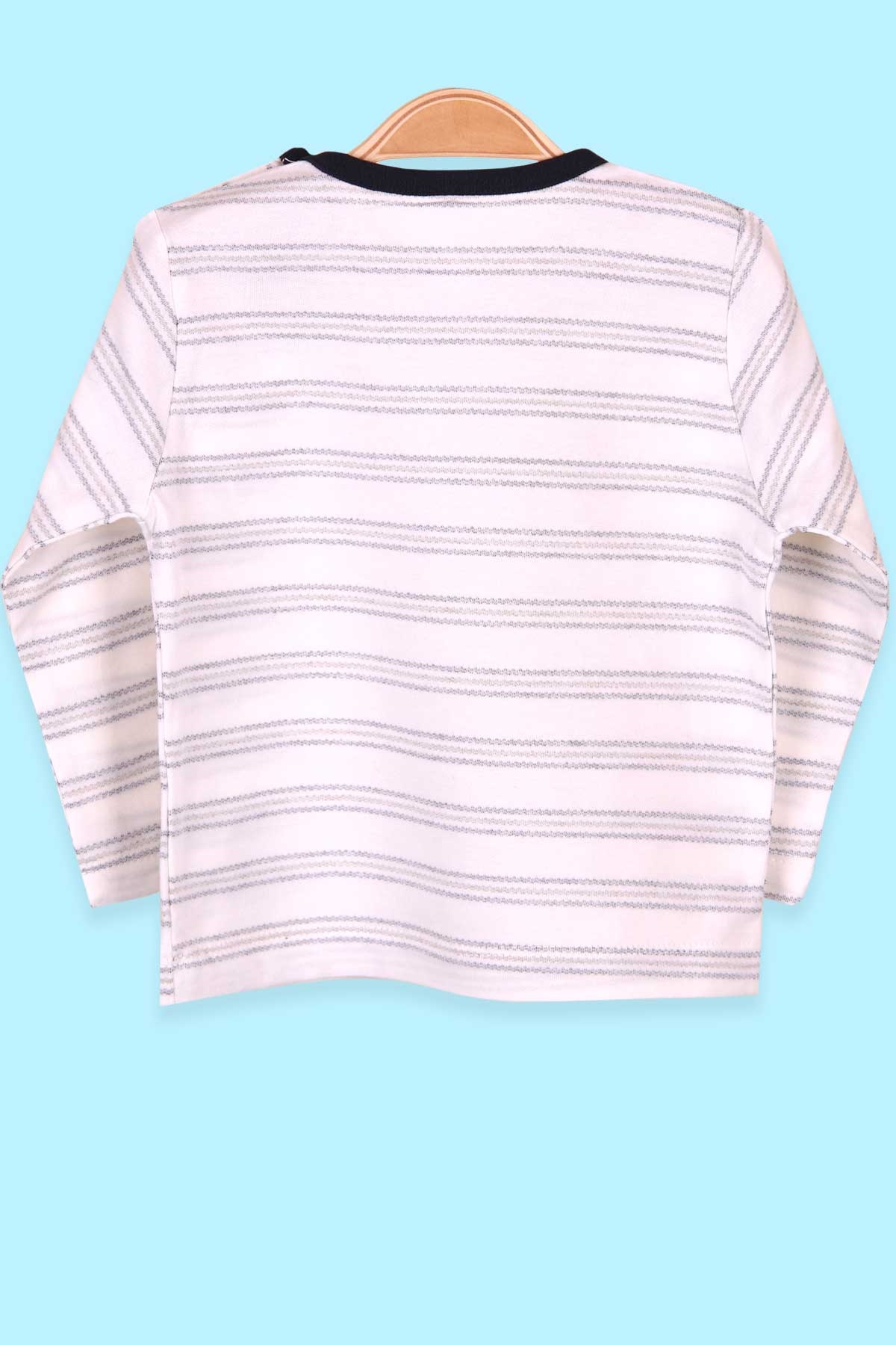 Breeze Erkek Bebek Uzun Kollu Tişört Patlı Çizgili Beyaz (9 Ay-3 Yaş)