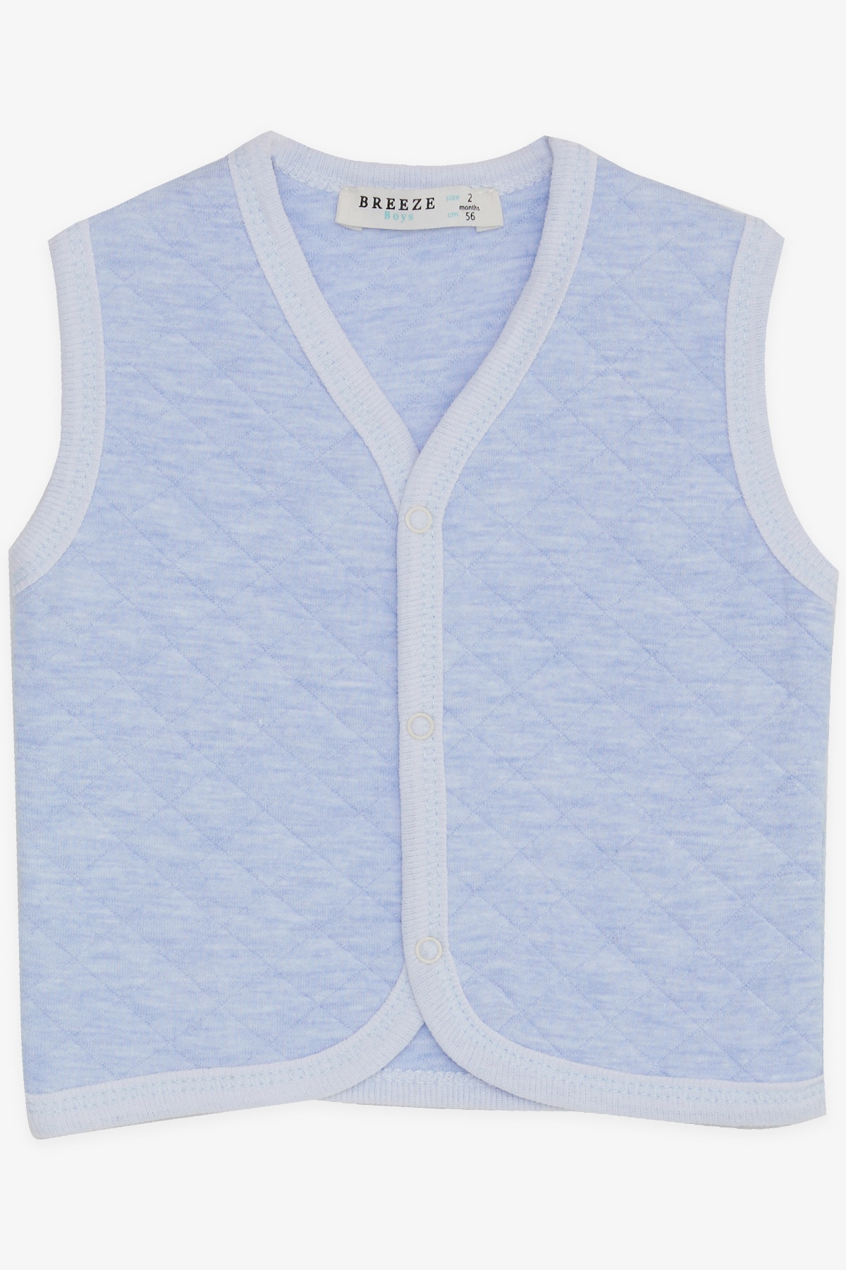 Breeze Erkek Bebek Yelek Çıtçıtlı Açık Mavi (0-3 Ay-9 Ay)