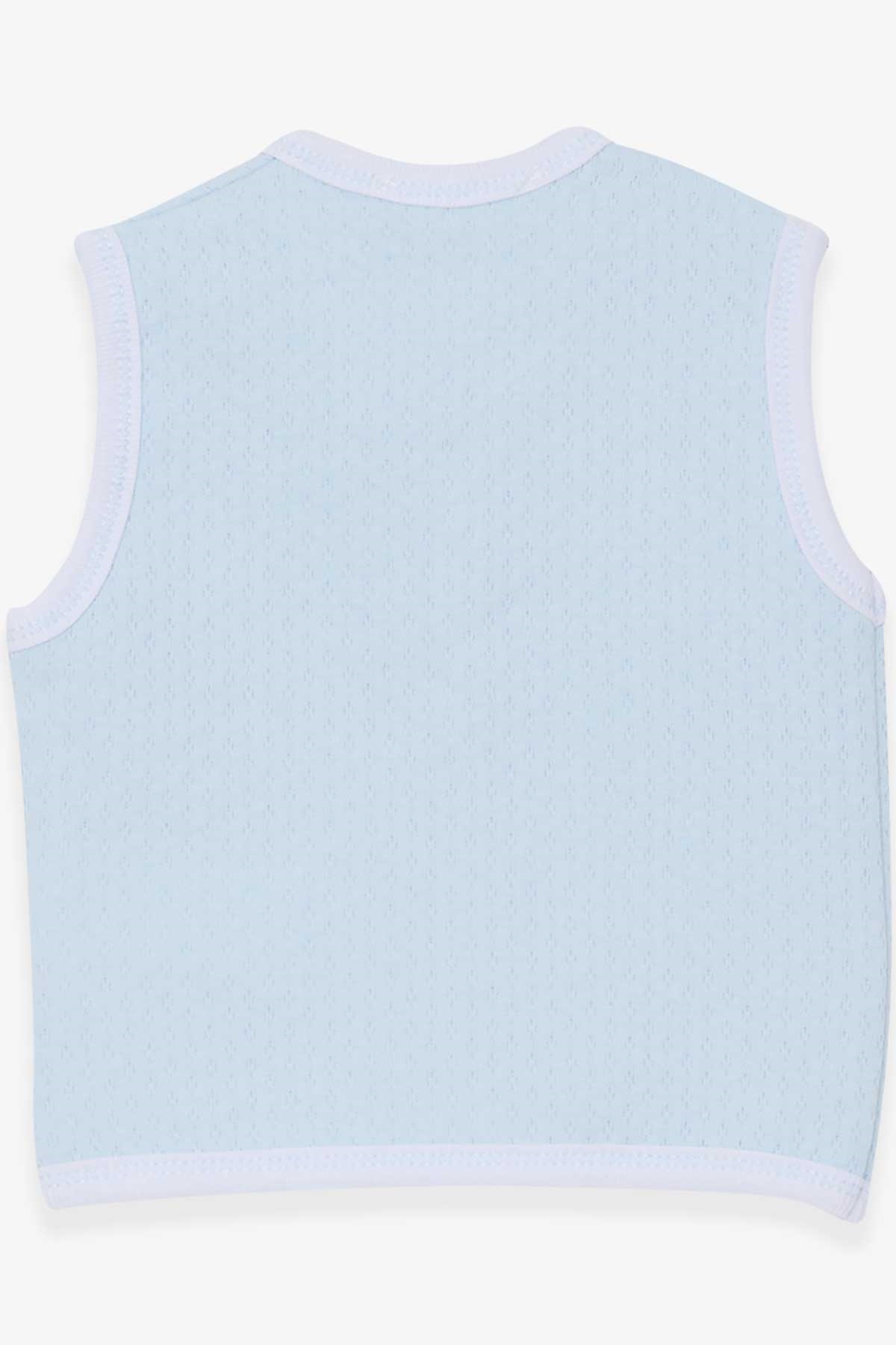 Breeze Erkek Bebek Yelek Çıtçıtlı Açık Mavi (0-3 Ay-9 Ay)