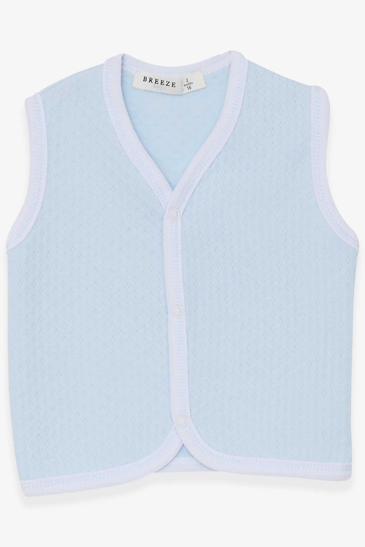 Breeze Erkek Bebek Yelek Çıtçıtlı Açık Mavi (0-3 Ay-9 Ay)