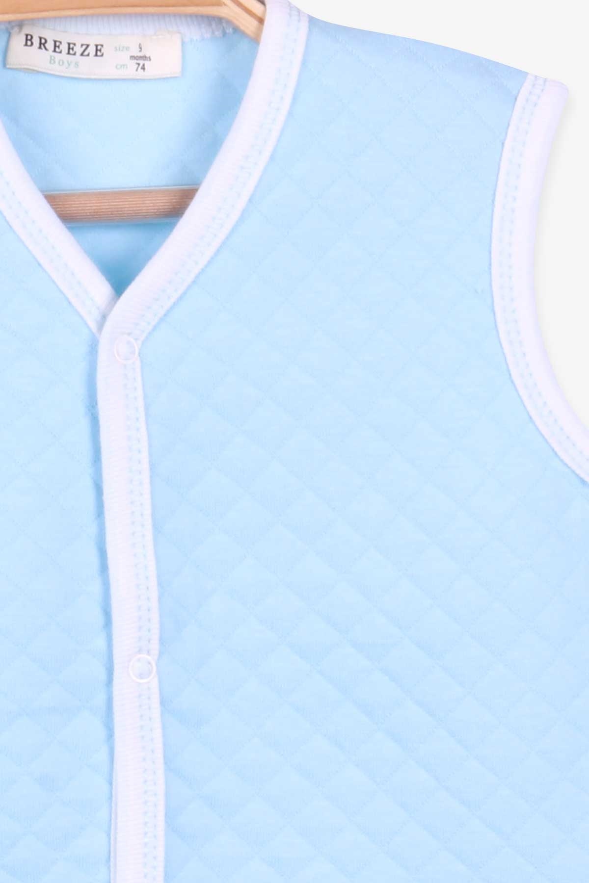 Breeze Erkek Bebek Yelek Çıtçıtlı Açık Mavi (0-3 Ay-9 Ay)
