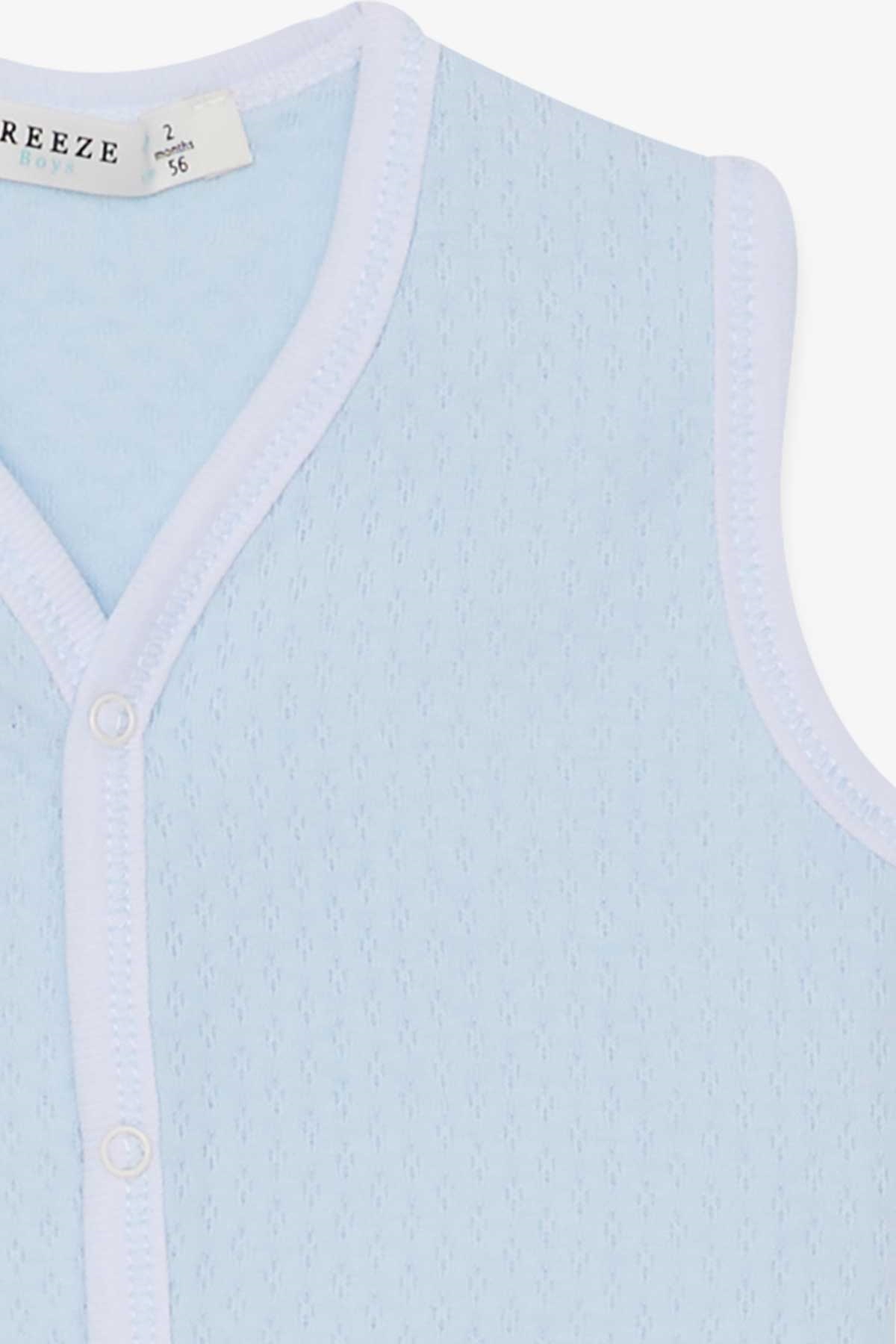 Breeze Erkek Bebek Yelek Çıtçıtlı Açık Mavi (0-3 Ay-9 Ay)
