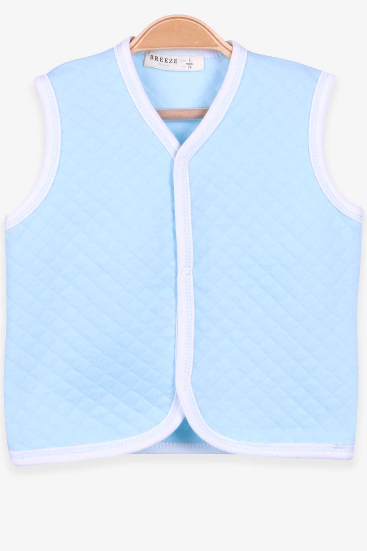 Breeze Erkek Bebek Yelek Çıtçıtlı Açık Mavi (0-3 Ay-9 Ay)