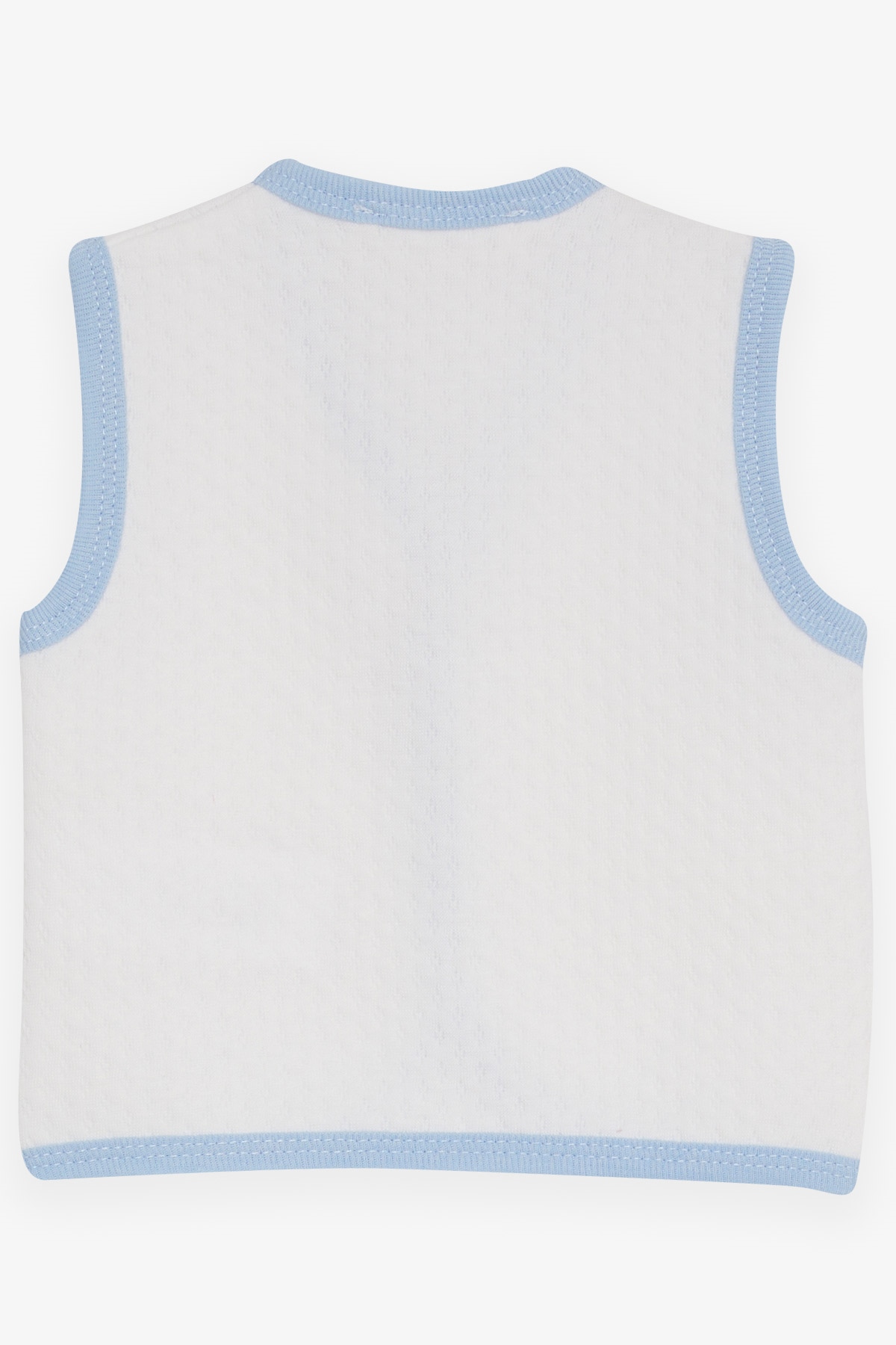 Breeze Erkek Bebek Yelek Çıtçıtlı Beyaz (0-3 Ay-9 Ay)