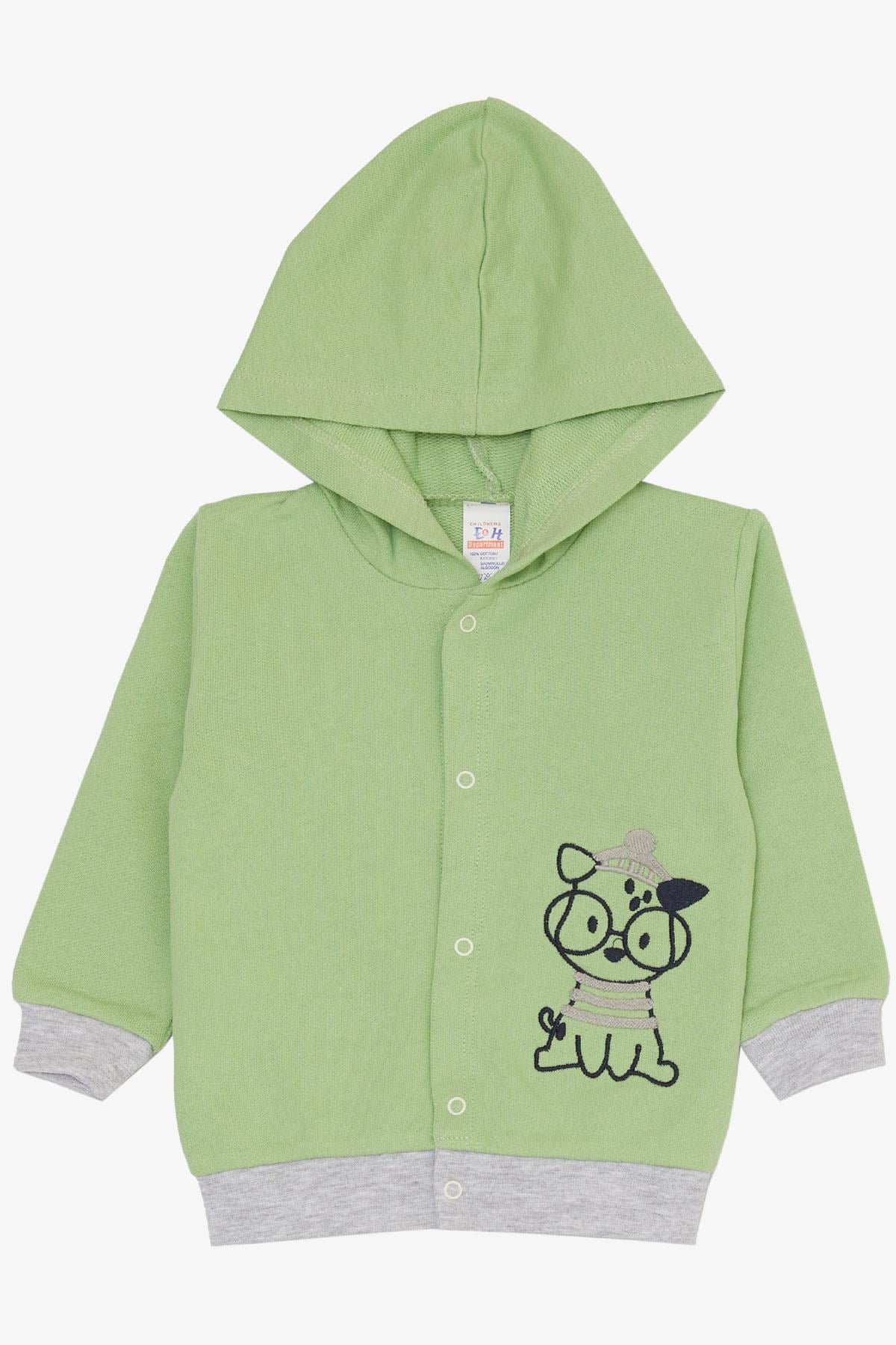 Breeze Erkek Bebek Zıbınlı 3 lü Takım Sevimli Dalmaçyalı Gözlüklü Köpekçik Nakışlı Yeşil (4 Ay-1 Yaş)