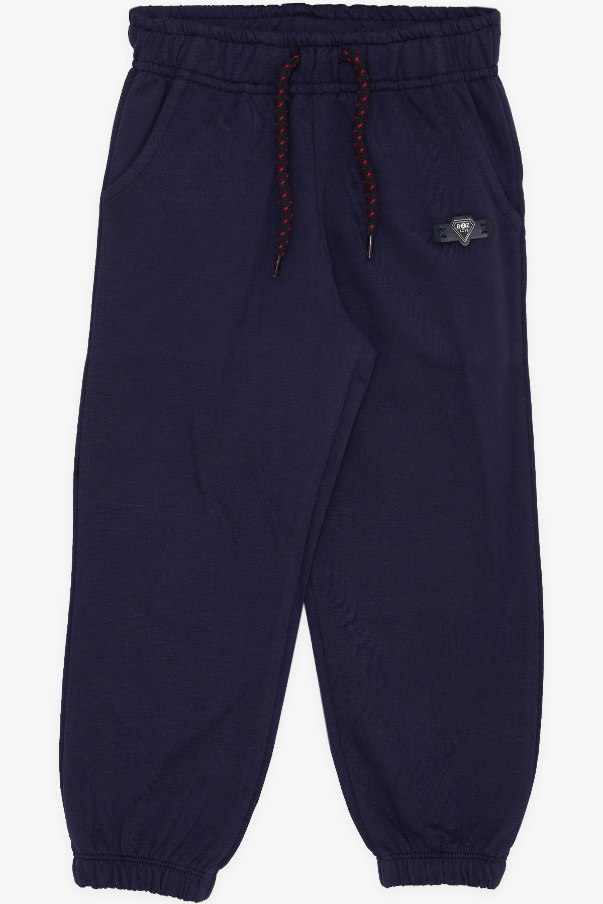 Breeze Erkek Çocuk Alt Bağcık Aksesuarlı Beli Lastikli Cepli Koyu Mavi (1-4 Yaş)