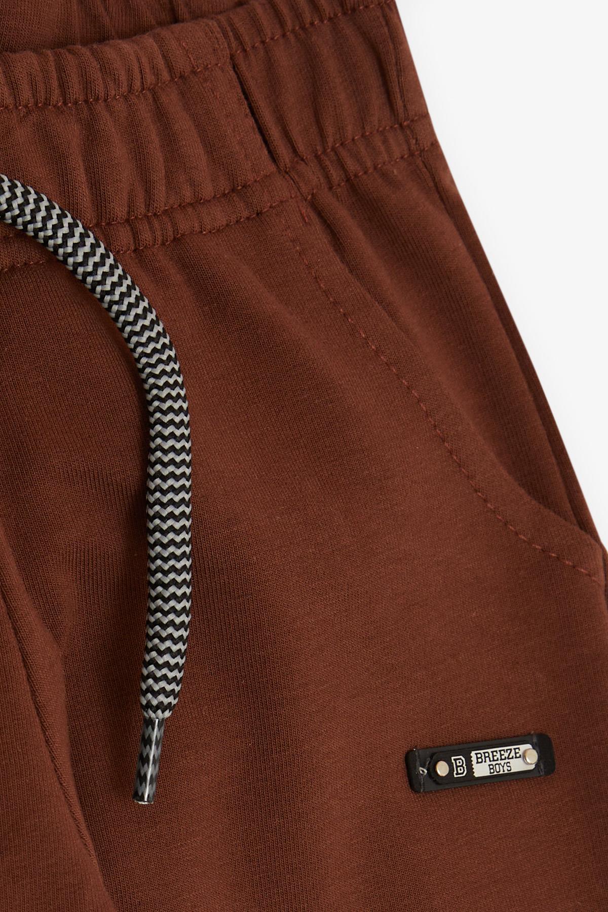 Breeze Erkek Çocuk Alt Cepli Amalı Bağcık Aksesuarlı Koyu Kahve (1-4 Yaş)