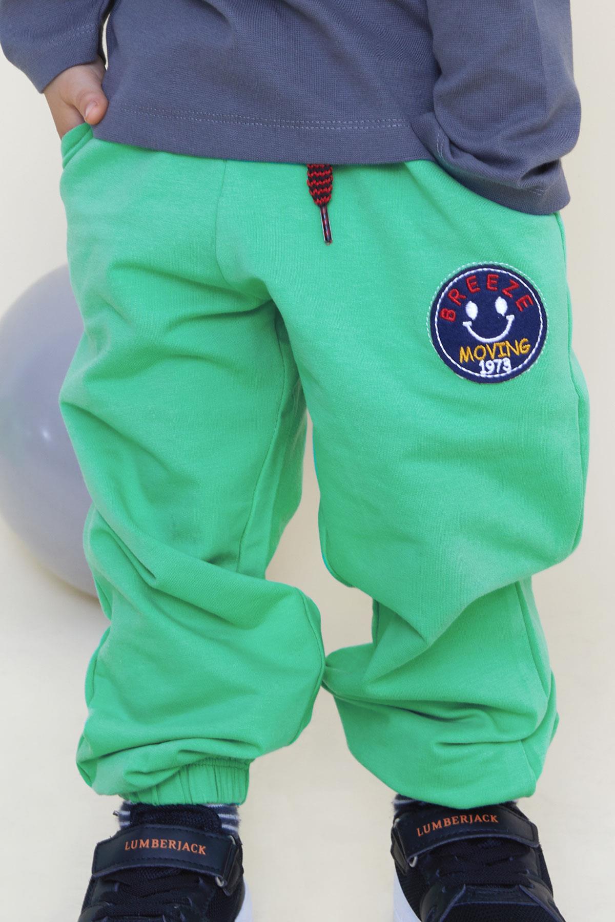 Breeze Erkek Çocuk Alt Gülenyüz Arma Nakışlı Bağcık Aksesuarlı Yeşil (1-3 Yaş)