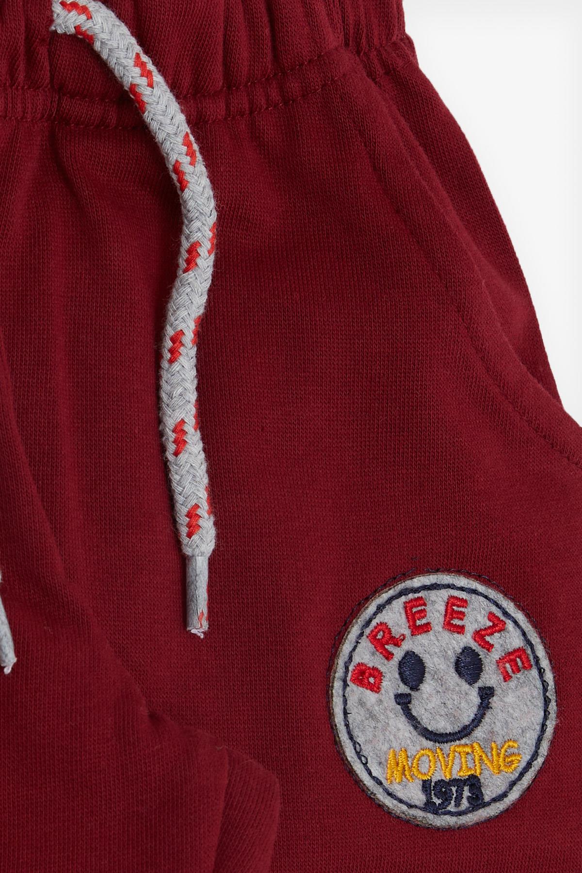 Breeze Erkek Çocuk Alt Gülenyüz Arma Nakışlı Bağcık Aksesuarlı Bordo (1-4 Yaş)