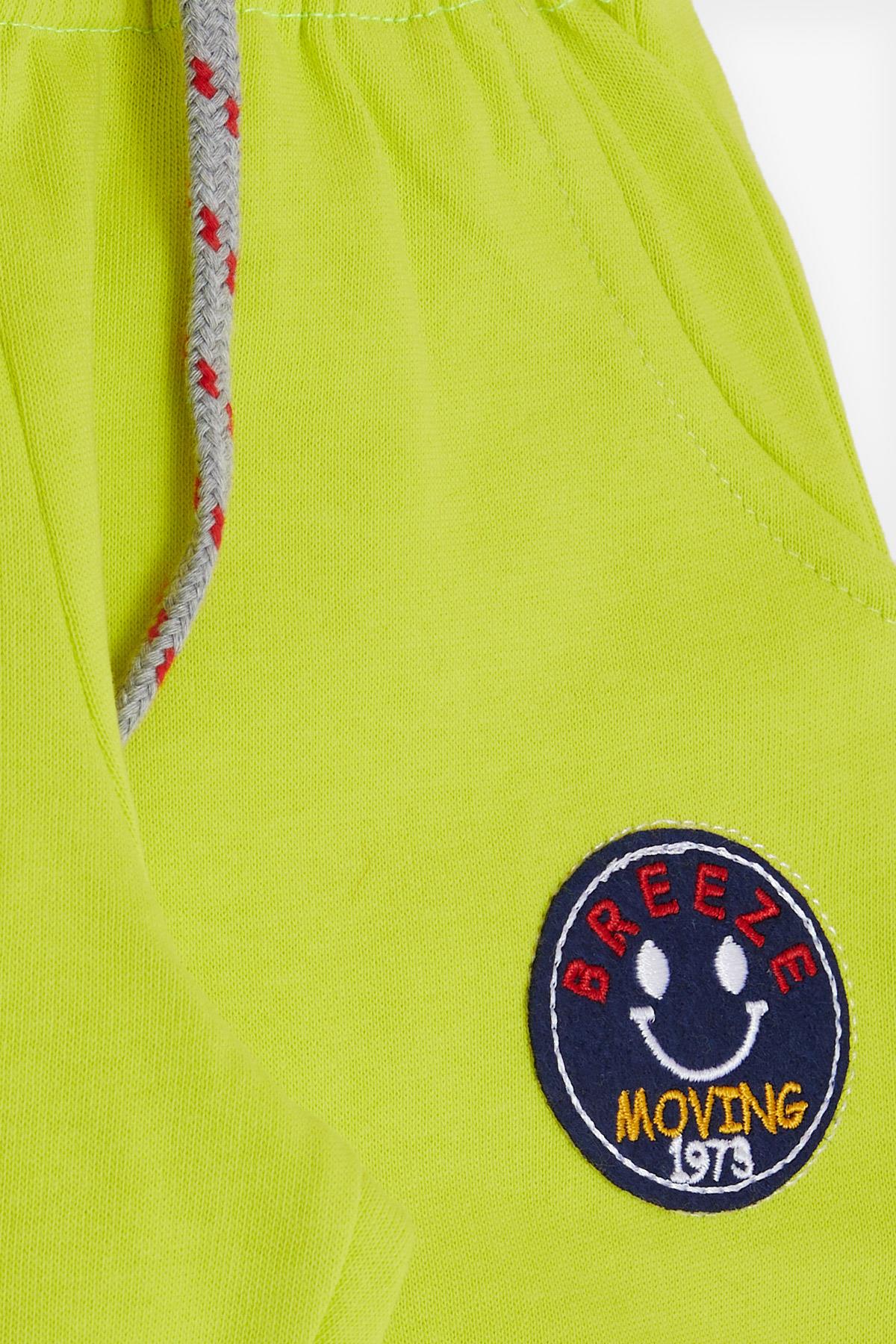 Breeze Erkek Çocuk Alt Gülenyüz Arma Nakışlı Bağcık Aksesuarlı Neon Yeşil (1-4 Yaş)