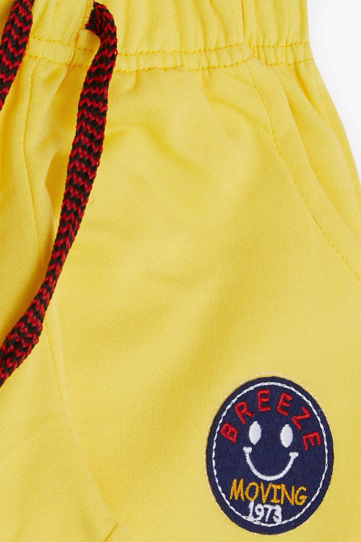 Breeze Erkek Çocuk Alt Gülenyüz Arma Nakışlı Bağcık Aksesuarlı Sarı (1-4 Yaş)