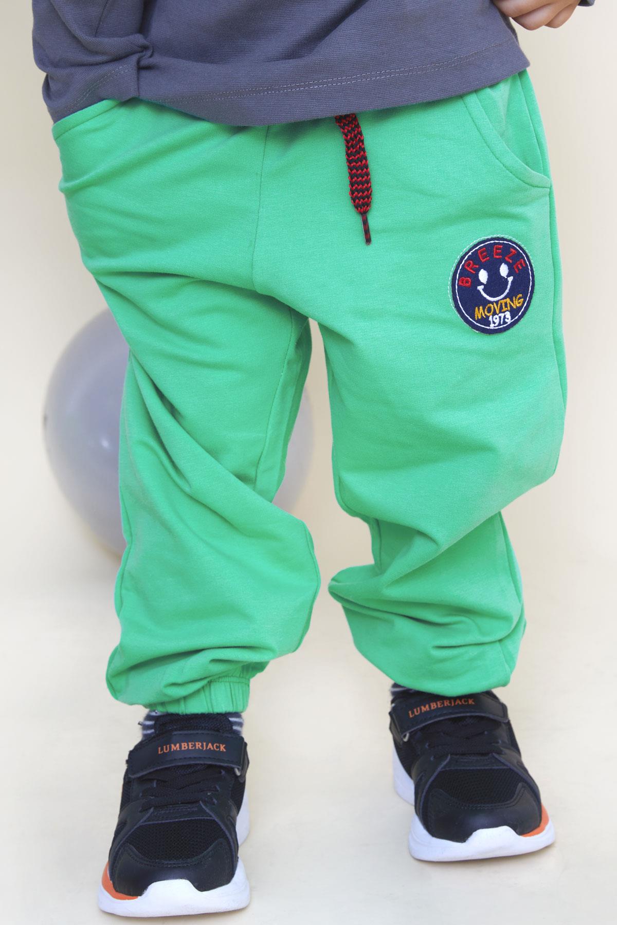 Breeze Erkek Çocuk Alt Gülenyüz Arma Nakışlı Bağcık Aksesuarlı Yeşil (1-3 Yaş)