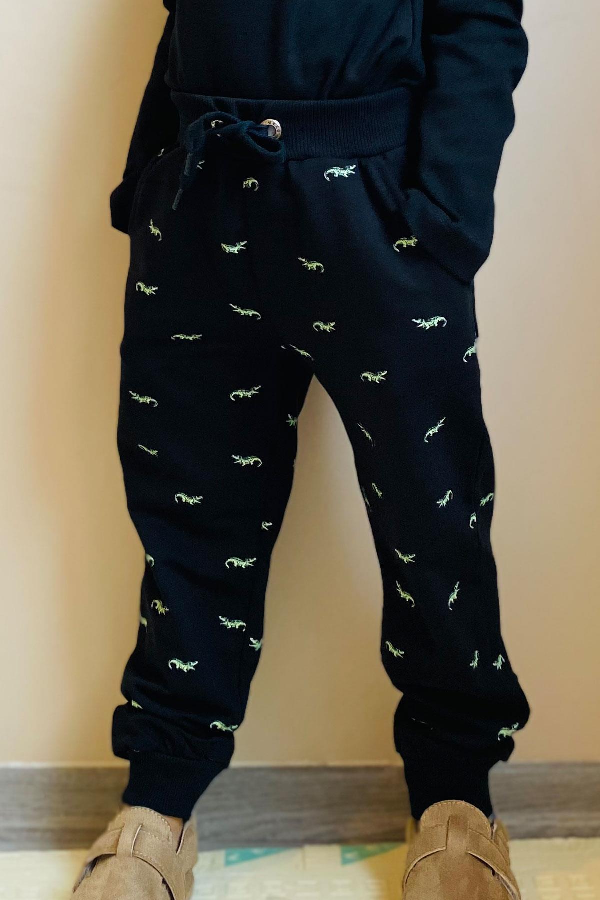 Breeze Erkek Çocuk Alt Sevimli Timsah Desenli Bağcık Aksesuarlı Lacivert (3-8 Yaş)