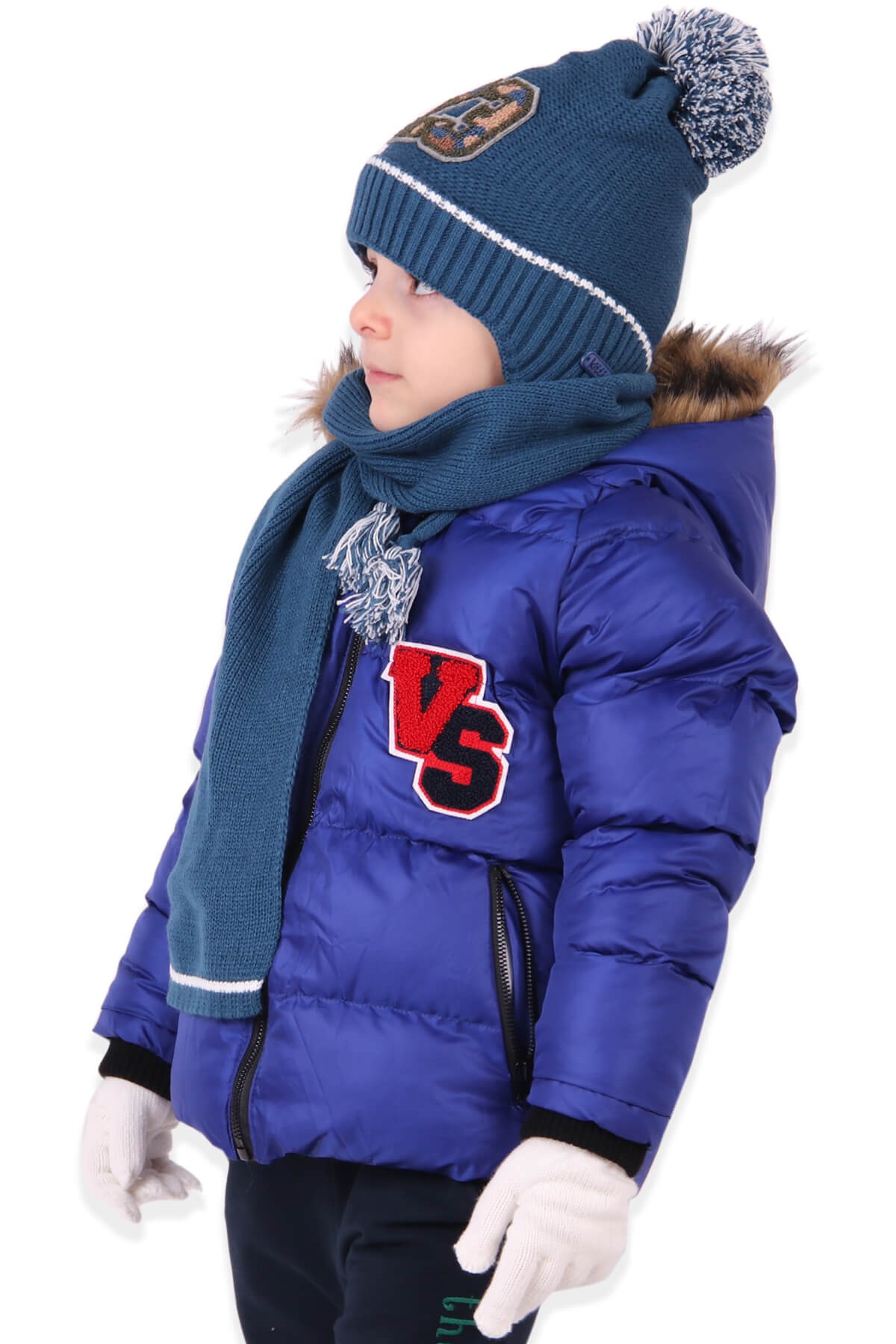BREEZE Erkek Çocuk Atkı Bere Takımı Ekru ( 4-8 Yaş )