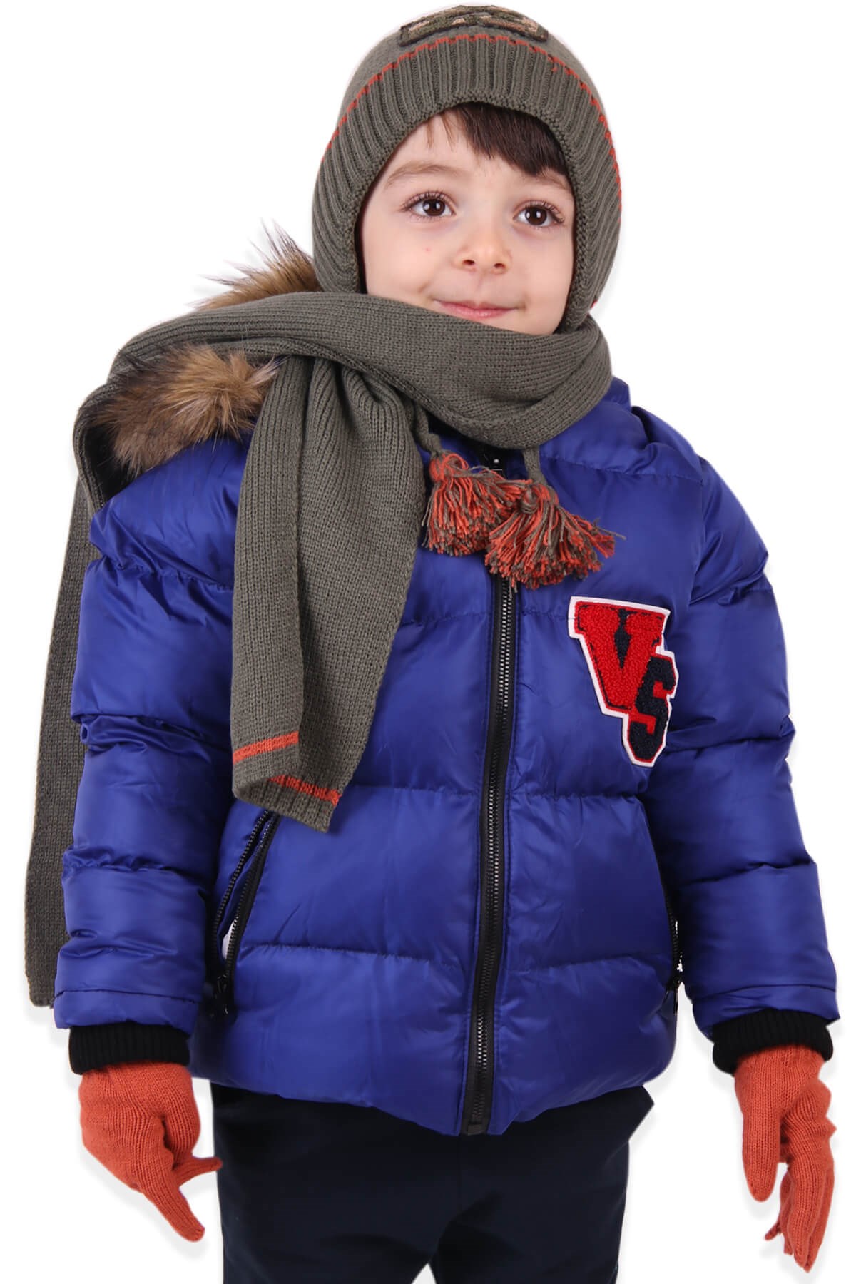 BREEZE Erkek Çocuk Atkı Bere Takımı Kahverengi ( 4-8 Yaş )