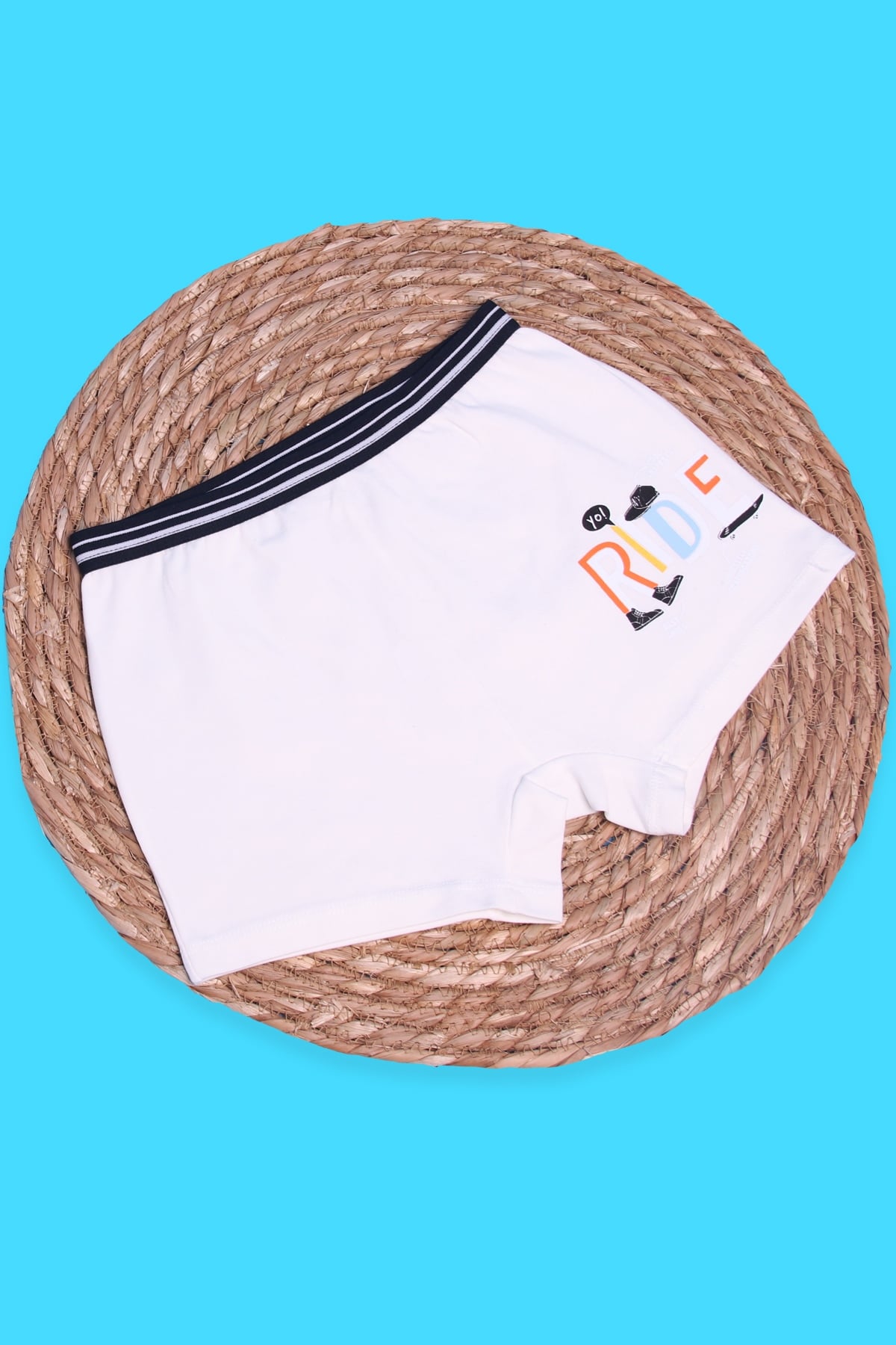 Breeze Erkek Çocuk Boxer Yazı Baskılı Ekru (3-11 Yaş)
