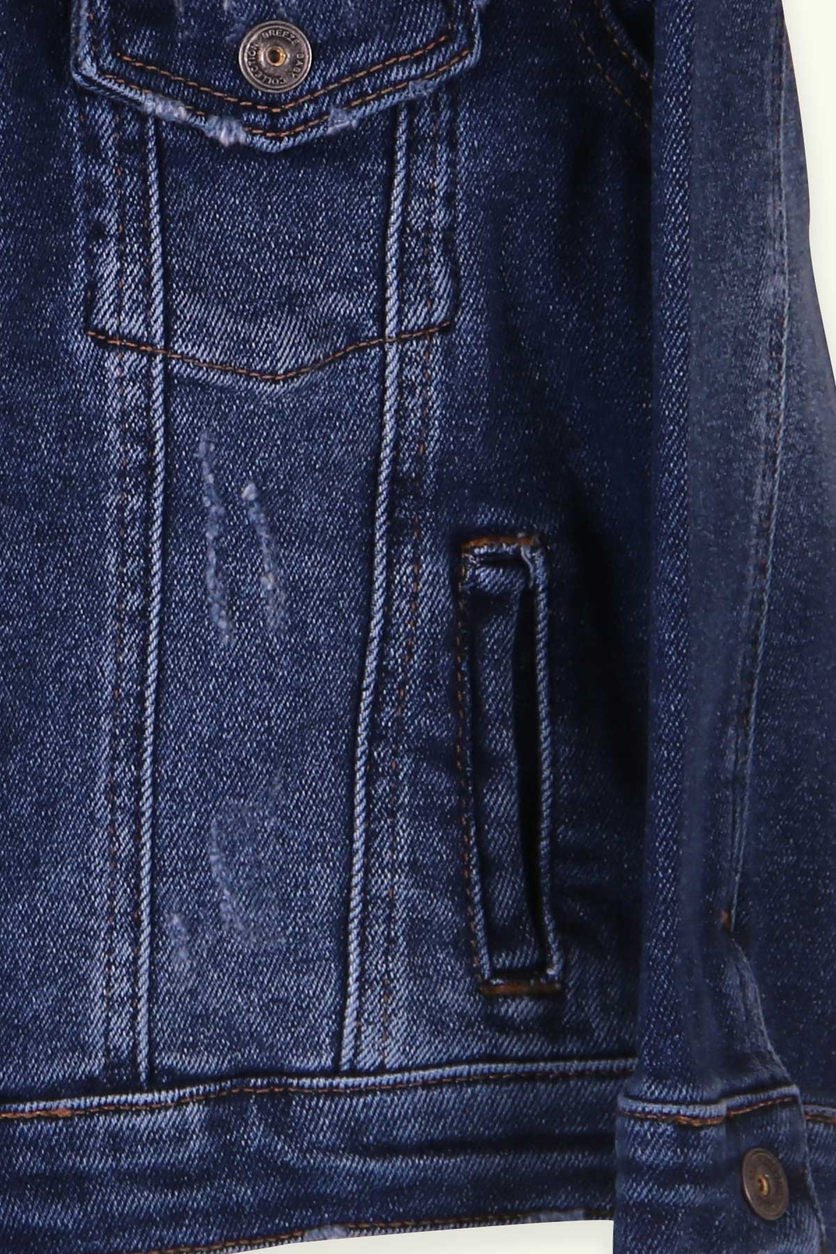 Breeze Erkek Çocuk Ceket Taşlanmış Denim Koyu Mavi (3-6 Yaş)