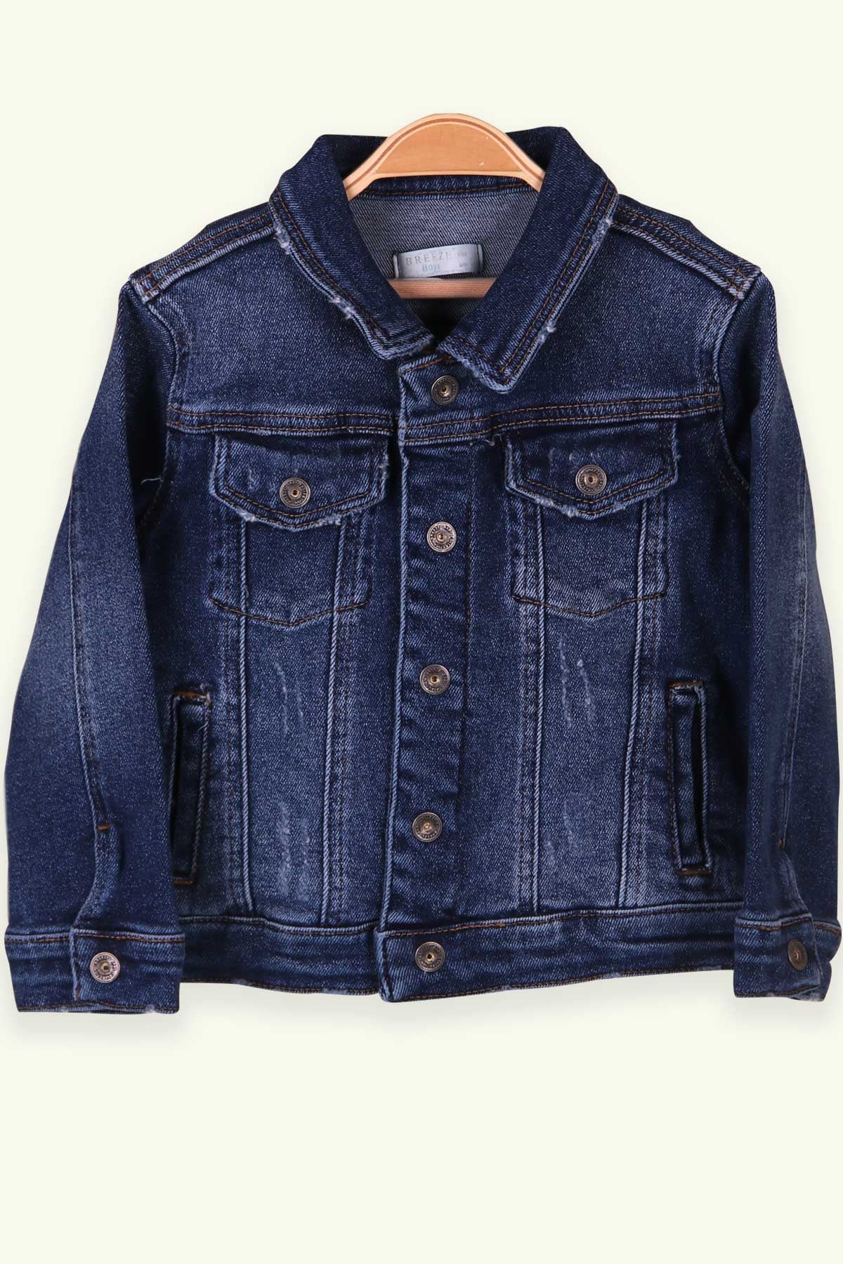 Breeze Erkek Çocuk Ceket Taşlanmış Denim Koyu Mavi (3-6 Yaş)