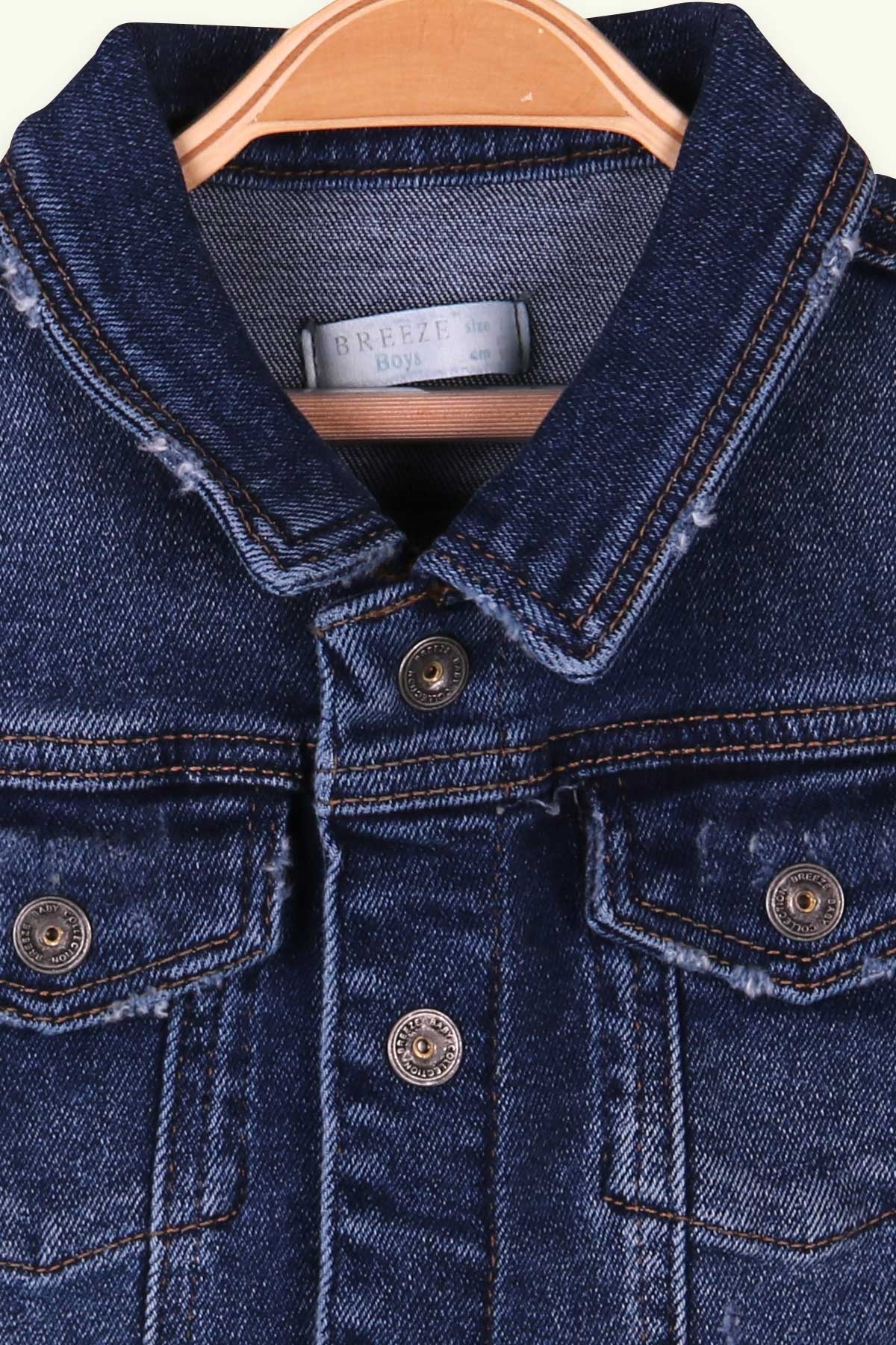 Breeze Erkek Çocuk Ceket Taşlanmış Denim Koyu Mavi (3-6 Yaş)