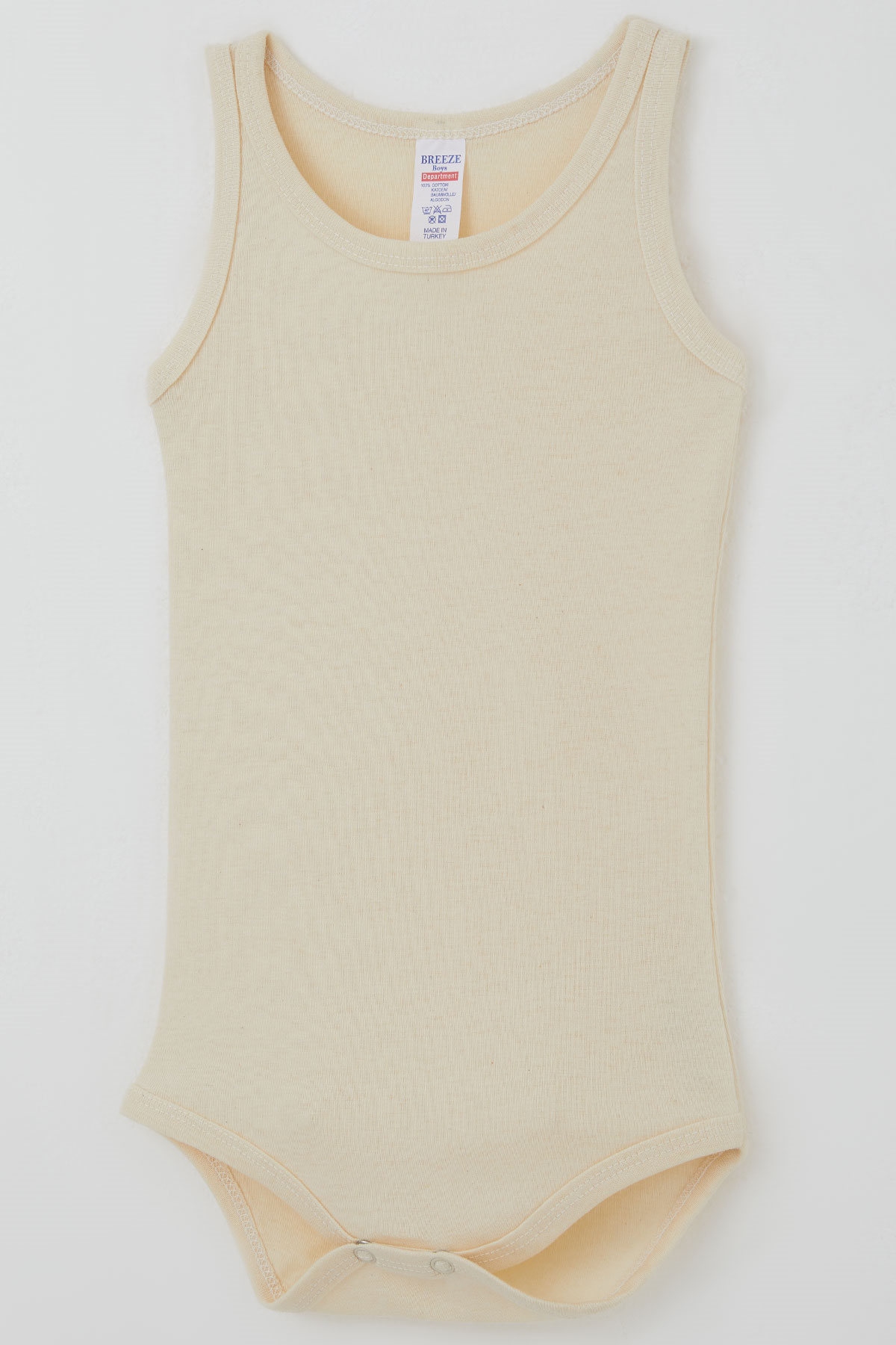 Breeze Erkek Çocuk Çıtçıtlı Atlet Zıbın Body Basic Krem (1-3 Yaş)