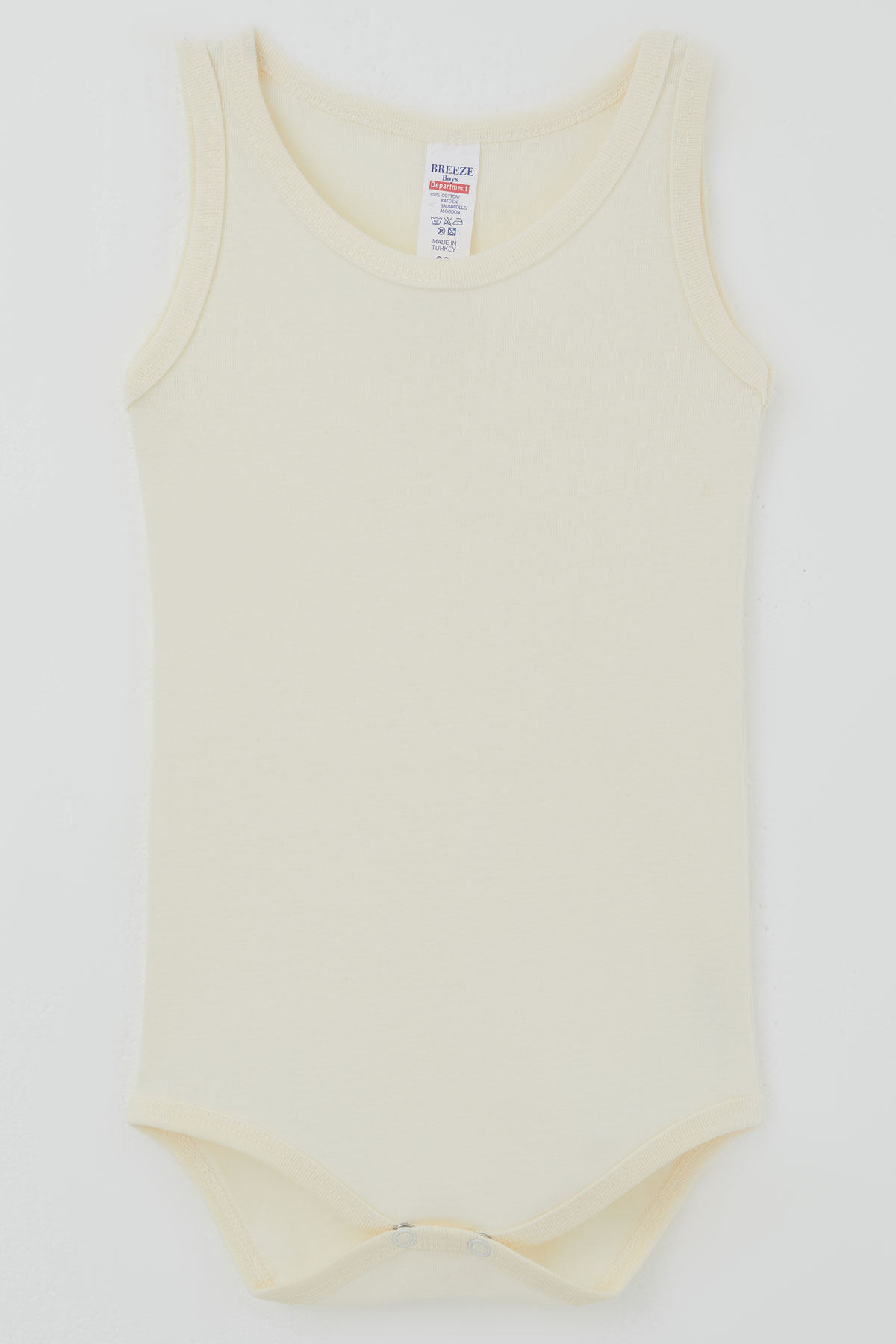 Breeze Erkek Çocuk Çıtçıtlı Atlet Zıbın Body Basic Krem (1-3 Yaş)