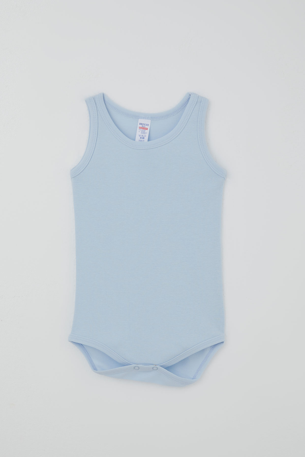 Breeze Erkek Çocuk Çıtçıtlı Atlet Zıbın Body Basic Açık Mavi (1-3 Yaş)