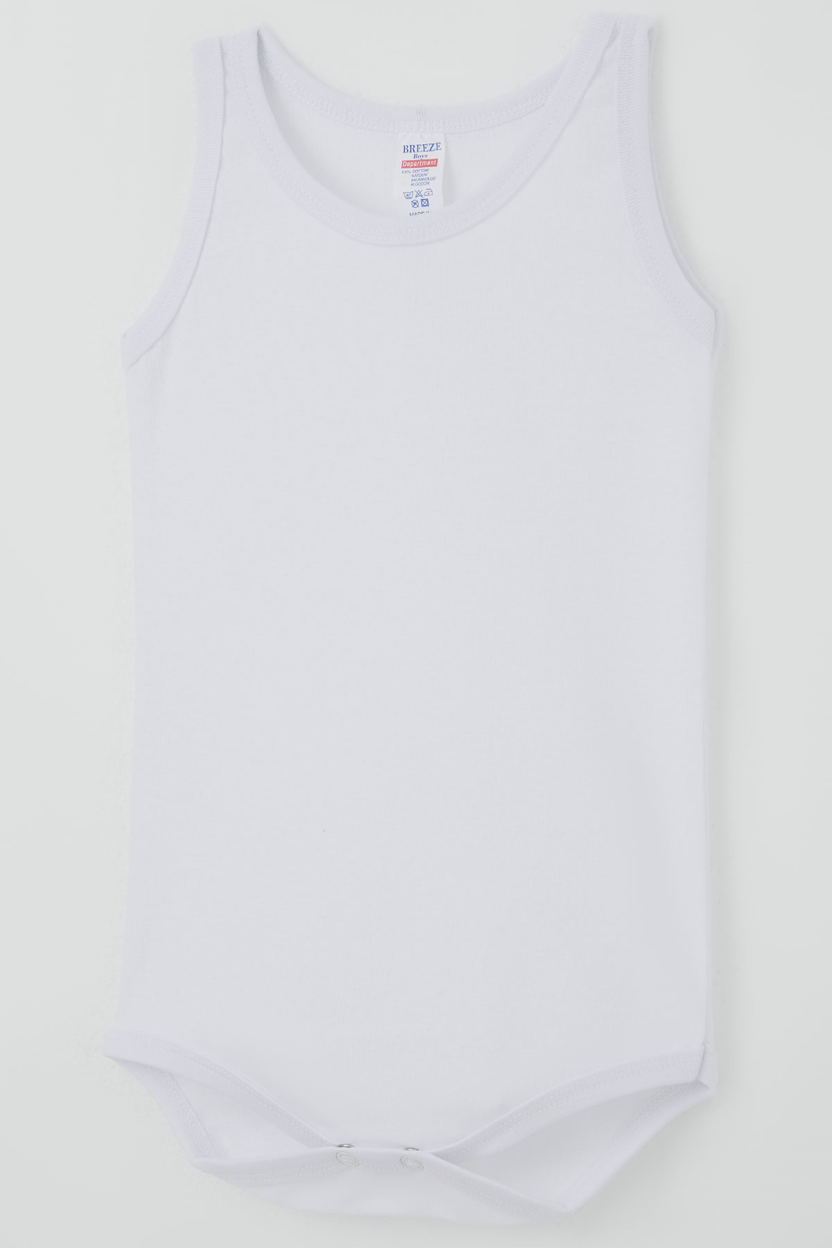 Breeze Erkek Çocuk Çıtçıtlı Atlet Zıbın Body Basic Beyaz (1-3 Yaş)