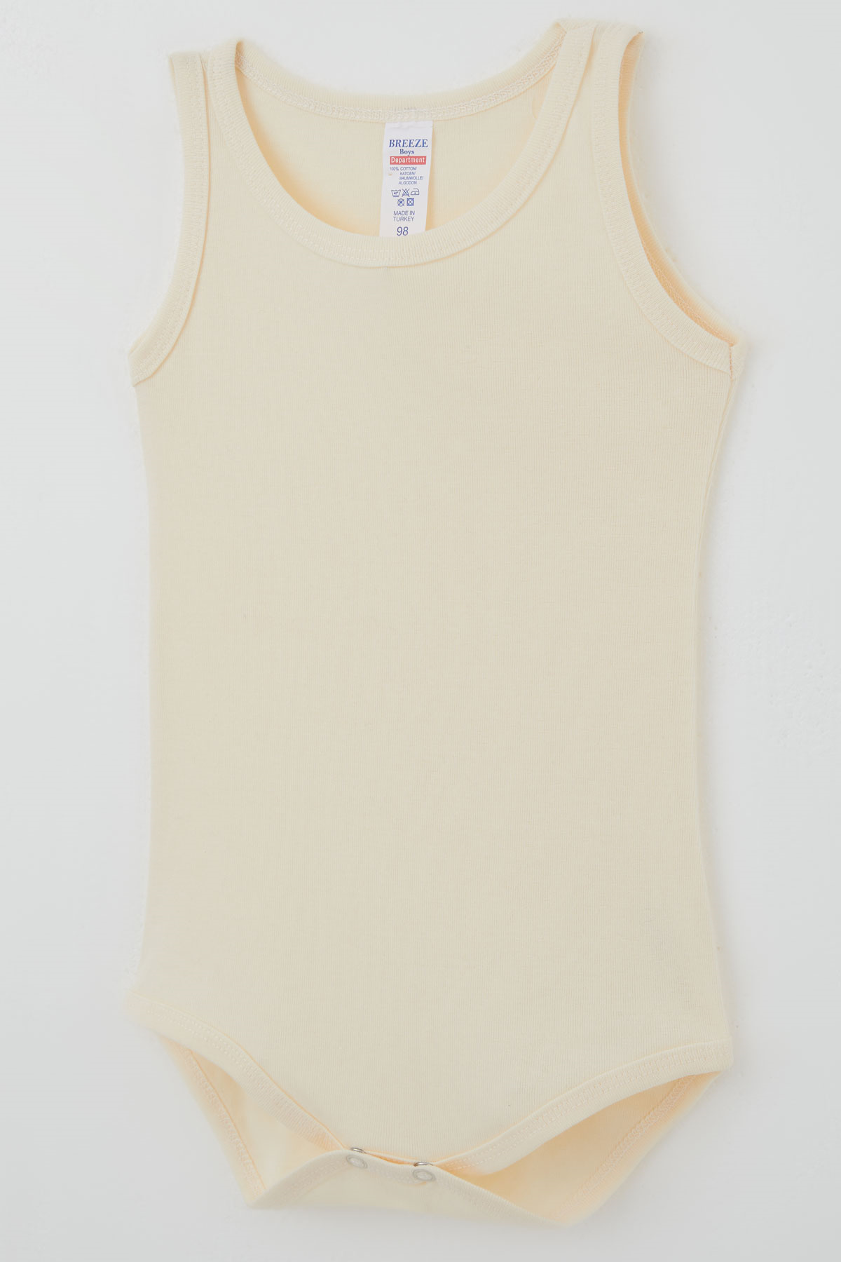 Breeze Erkek Çocuk Çıtçıtlı Atlet Zıbın Body Basic Krem (1-3 Yaş)