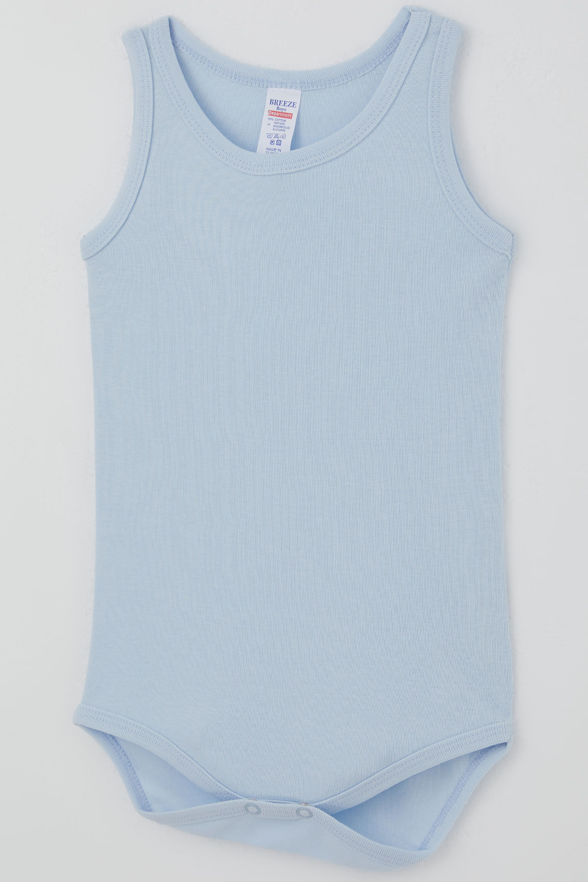 Breeze Erkek Çocuk Çıtçıtlı Atlet Zıbın Body Basic Açık Mavi (1-3 Yaş)