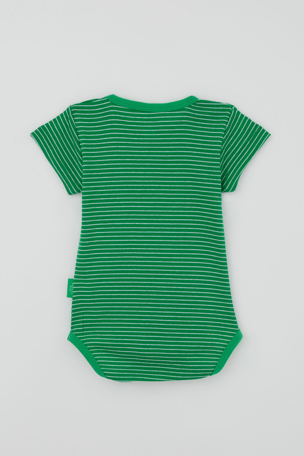Breeze Erkek Çocuk Çıtçıtlı Kısa Kollu Zıbın Body Çizgili Yeşil (1-3 Yaş)