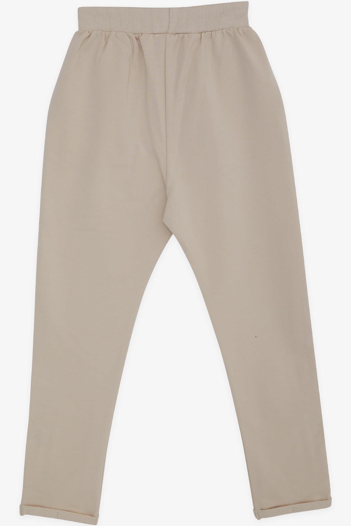 Breeze Erkek Çocuk Eşofman Altı Armalı Basic Bej (4-8 Yaş)