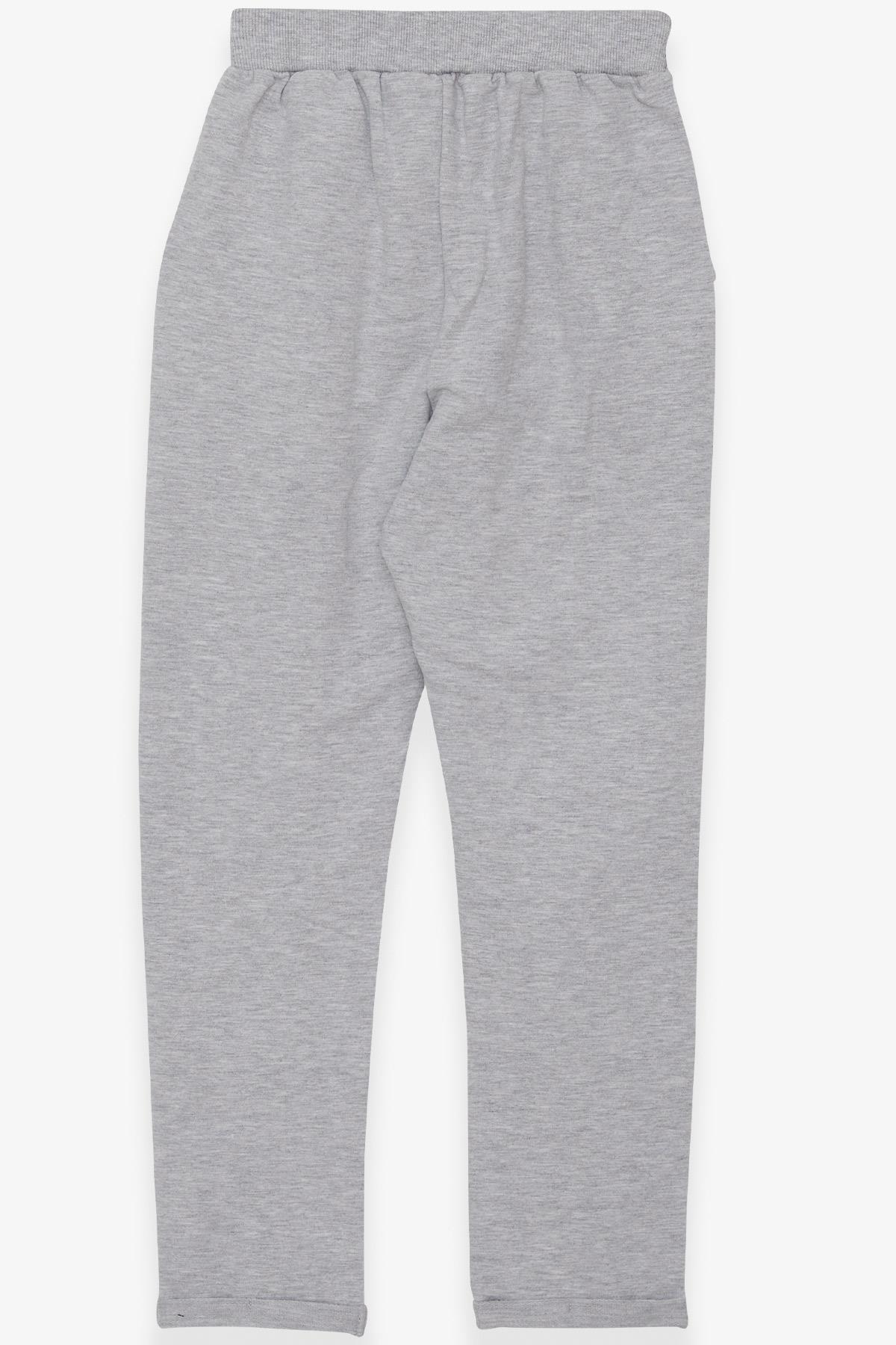 Breeze Erkek Çocuk Eşofman Altı Armalı Basic Açık Gri Melanj (4 Yaş)