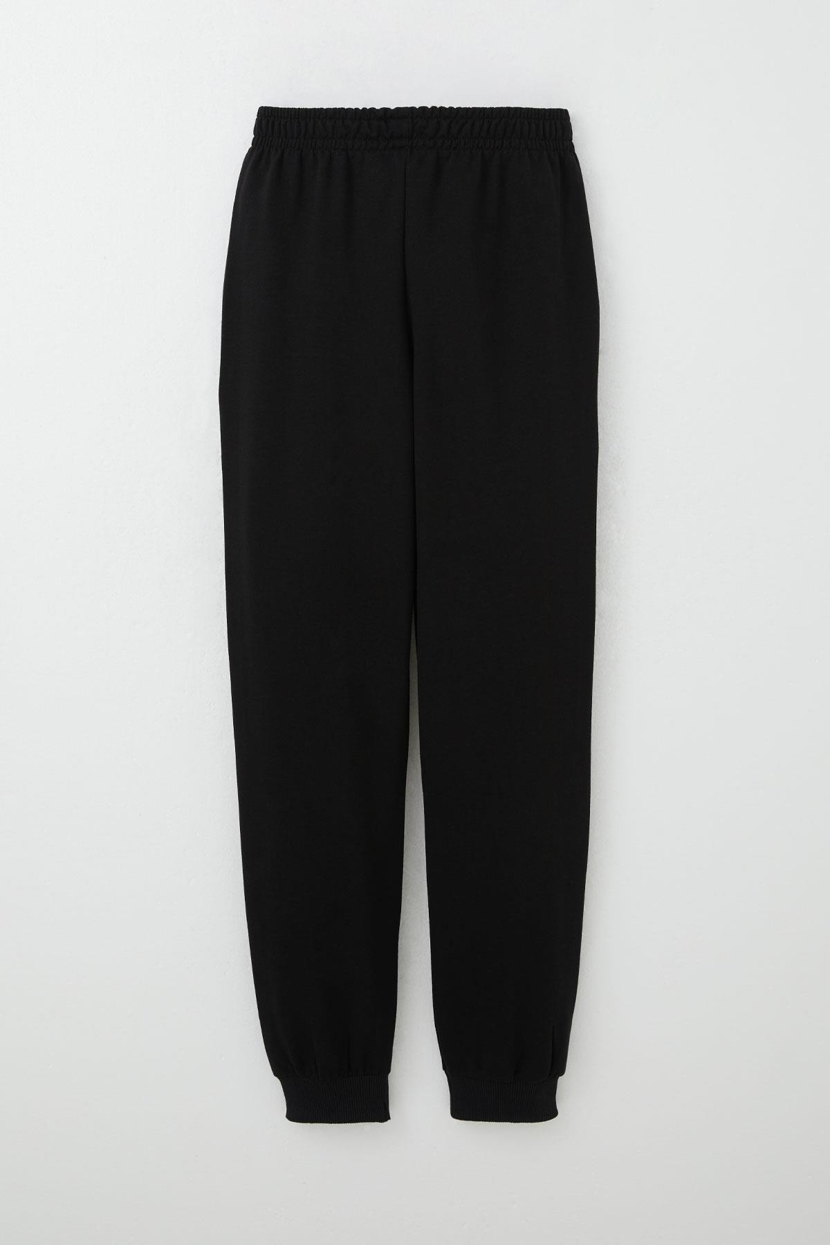 Breeze Erkek Çocuk Eşofman Altı Bağcık Aksesuarlı Yazı Baskılı Siyah (11-13 Yaş)