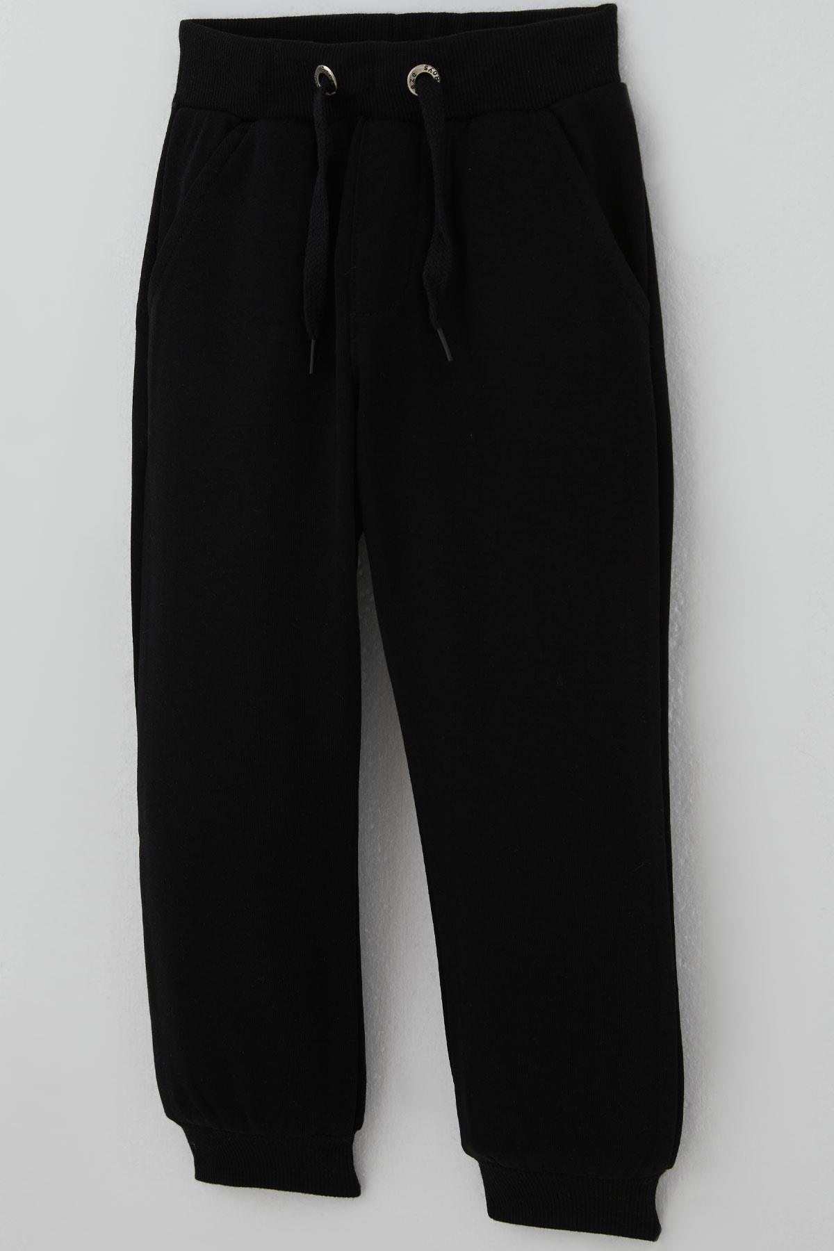 Breeze Erkek Çocuk Eşofman Altı Bağcık Aksesuarlı Cepli Siyah (2-6 Yaş)