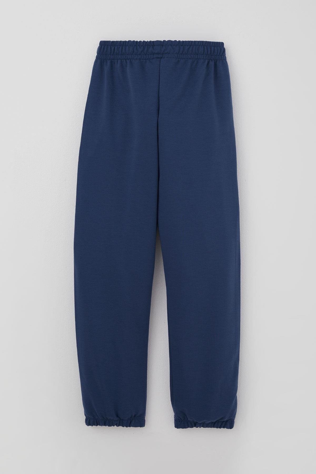 Breeze Erkek Çocuk Eşofman Altı Bağcık Aksesuarlı Arma Detaylı İndigo (4-8 Yaş)