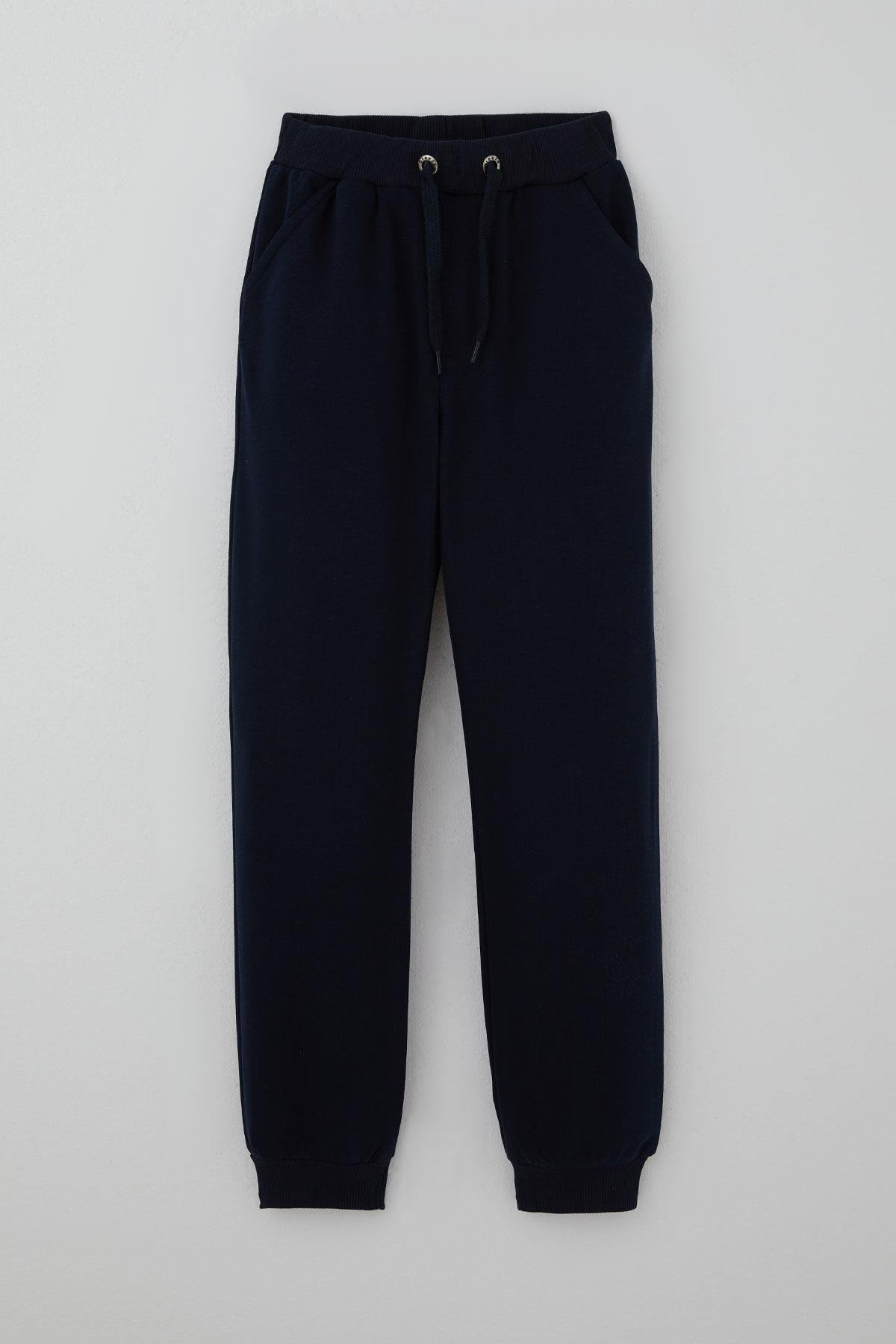 Breeze Erkek Çocuk Eşofman Altı Bağcık Aksesuarlı Cepli Lacivert (7-11 Yaş)