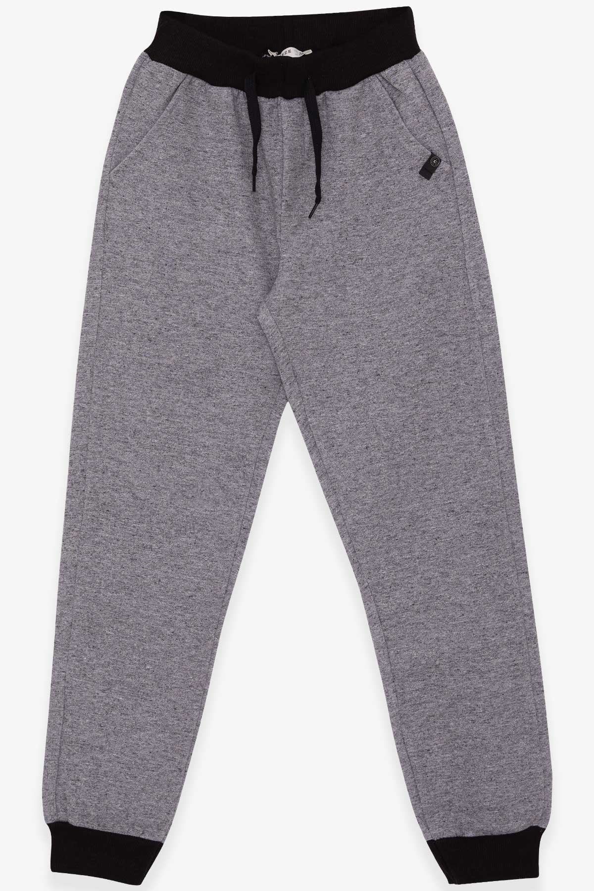 Breeze Erkek Çocuk Eşofman Altı Cepli Basic Koyu Gri Melanj (8-14 Yaş)