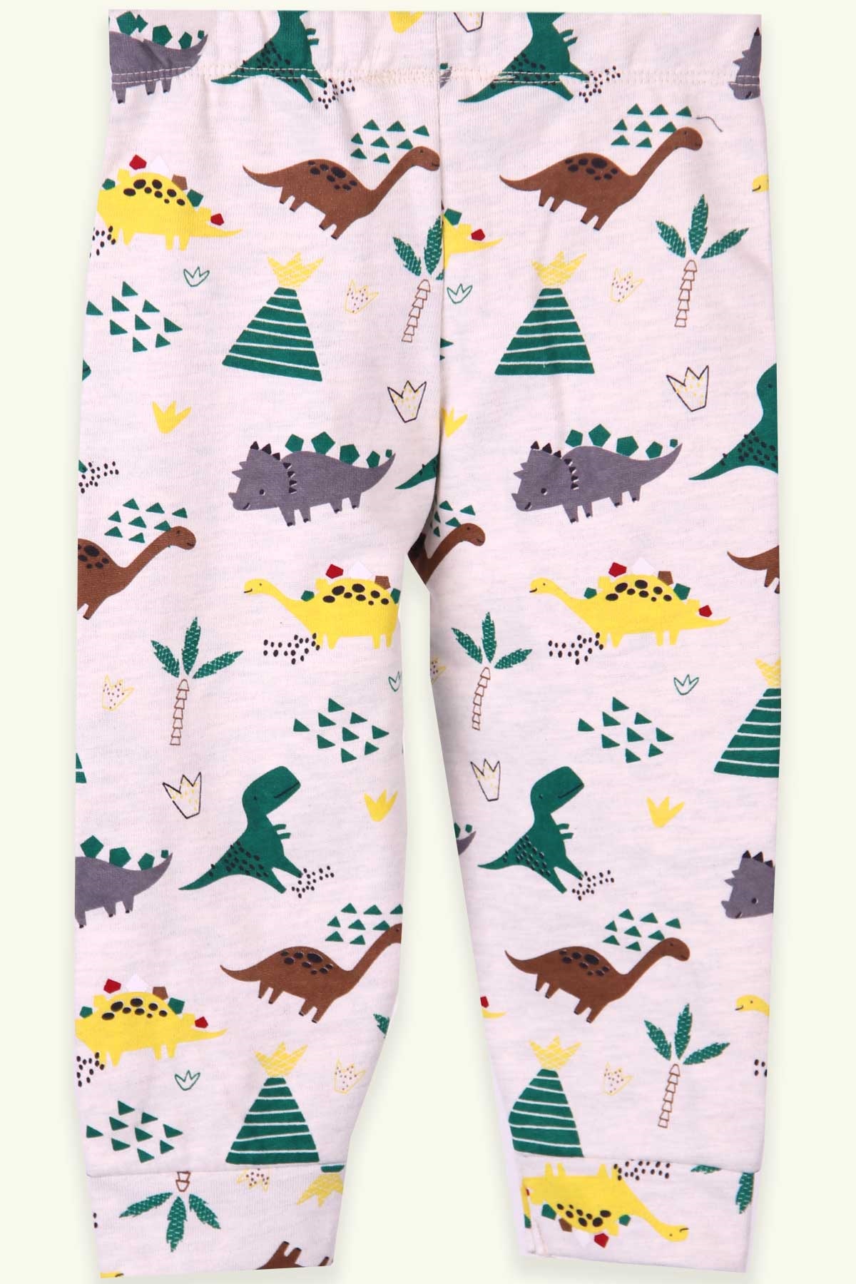 Breeze Erkek Çocuk Eşofman Altı Dinozor Desenli Krem (1.5-5 Yaş)