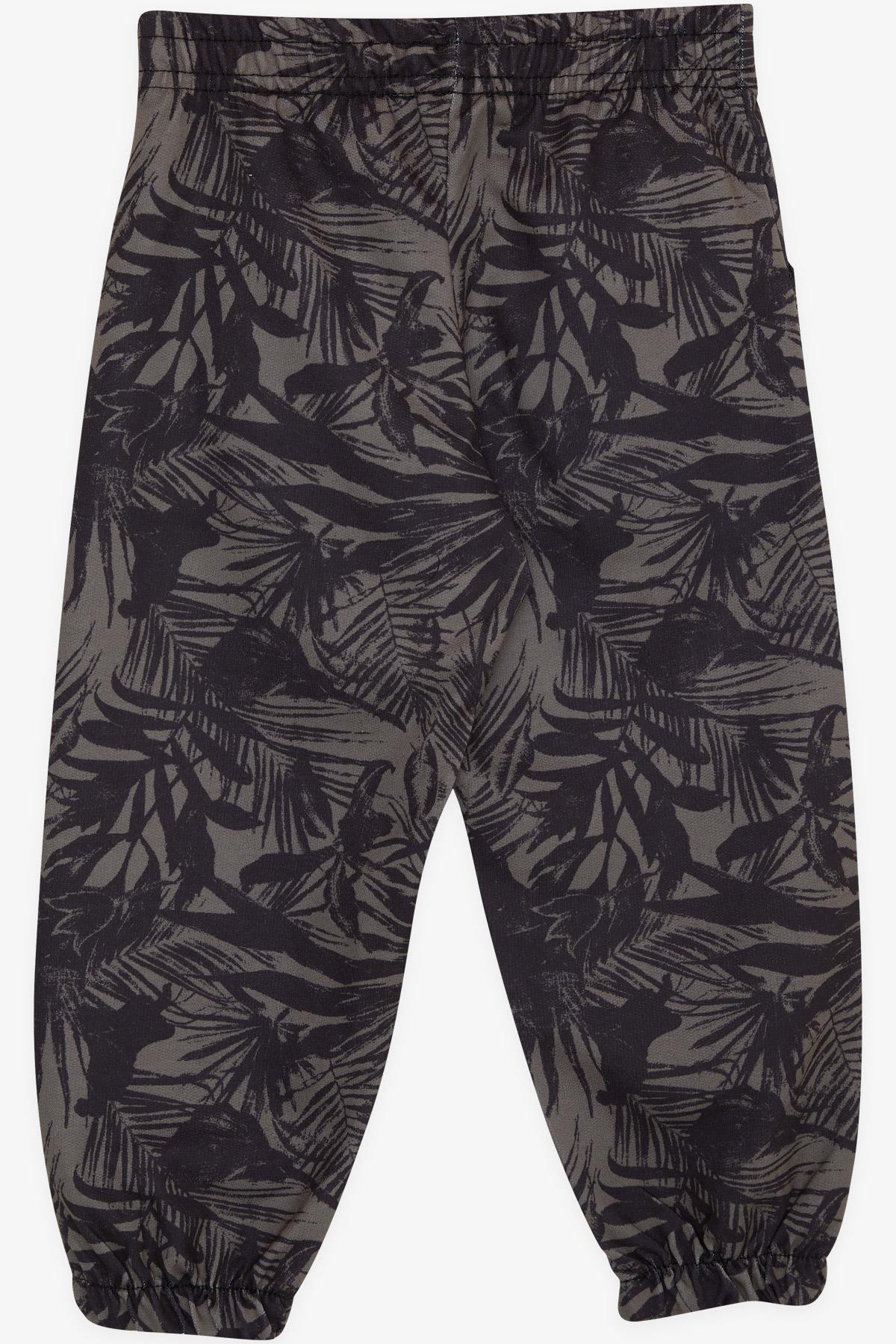 Breeze Erkek Çocuk Eşofman Altı Yaprak Desenli Haki Yeşil (1-4 Yaş)